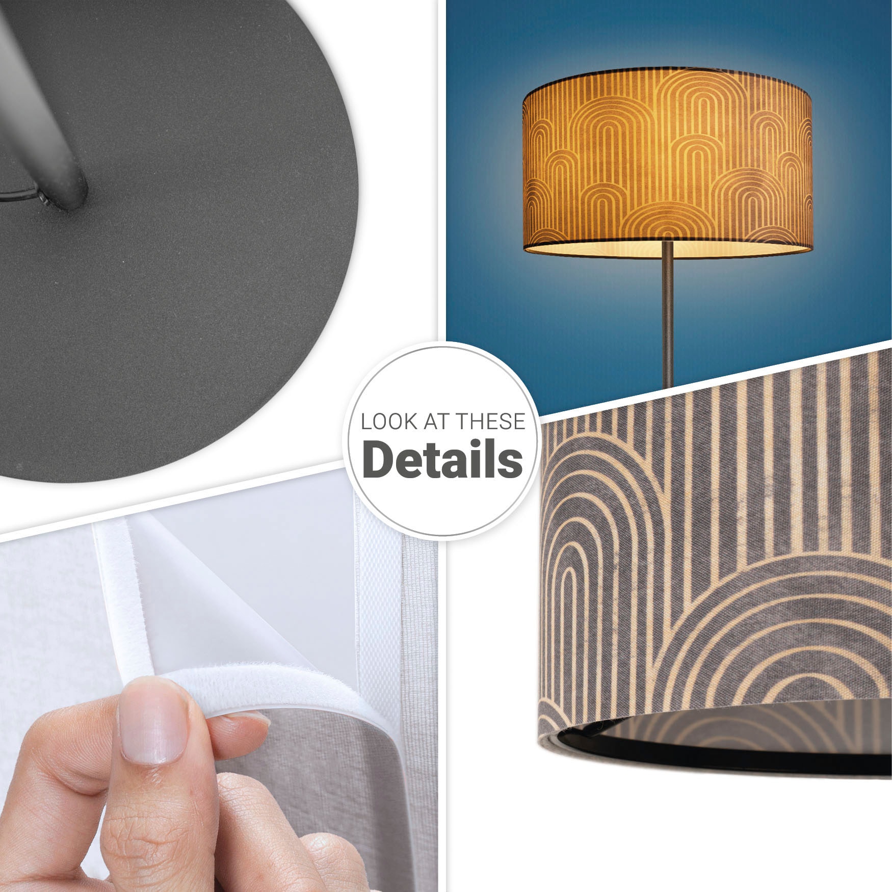 Paco Home Stehlampe »Luca Pillar« E27 Mit Stoffschirm Stehlampe Wohnzimmer Leselampe Modern Vintage E27