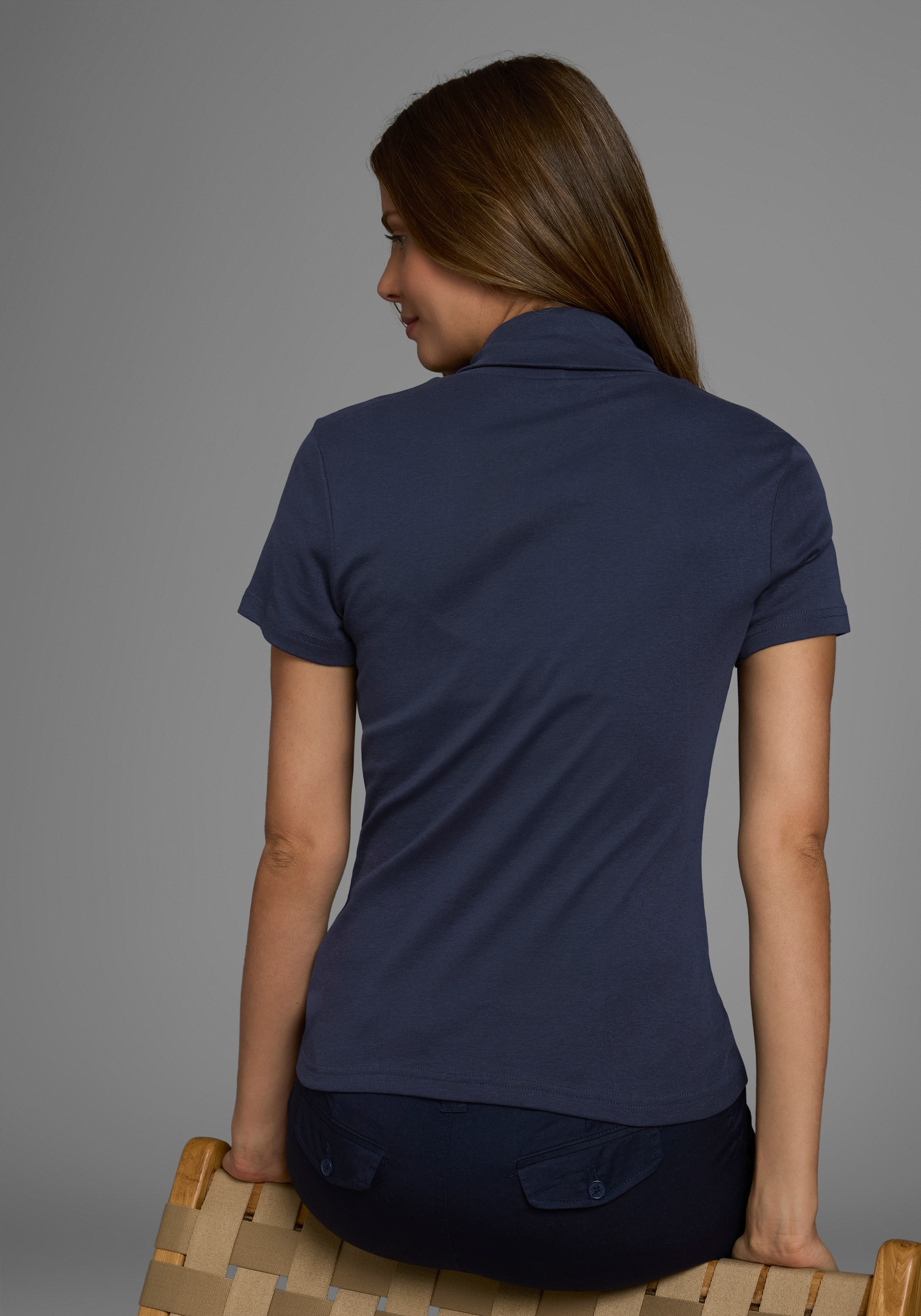 Flashlights Rollkragenshirt figurbetont,  Basic-Stil,  Rollkragen,  aus 100% Baumwolle,  elastisch