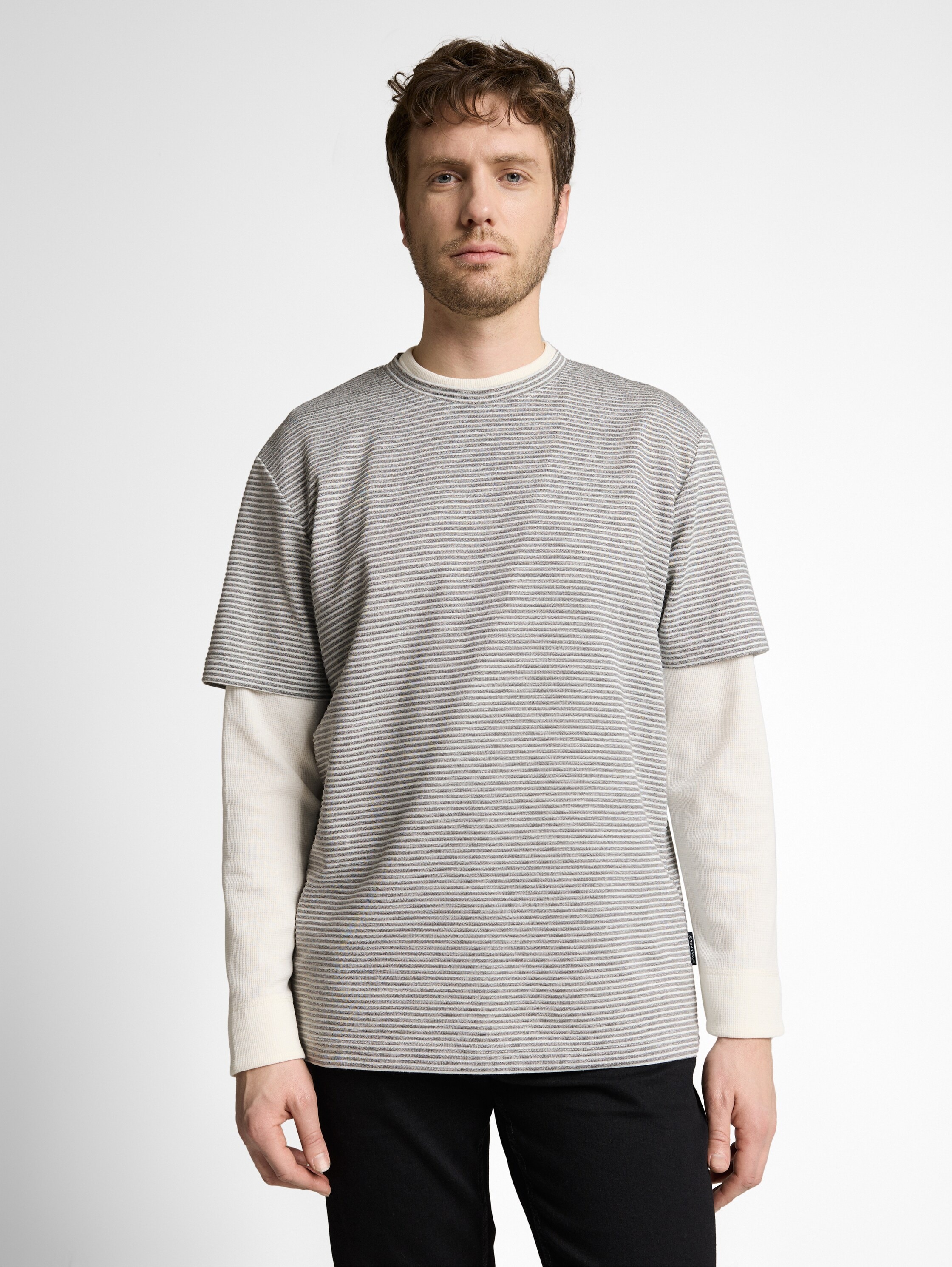 TOM TAILOR Kurzarmshirt Rundhals in Streifen-Optik