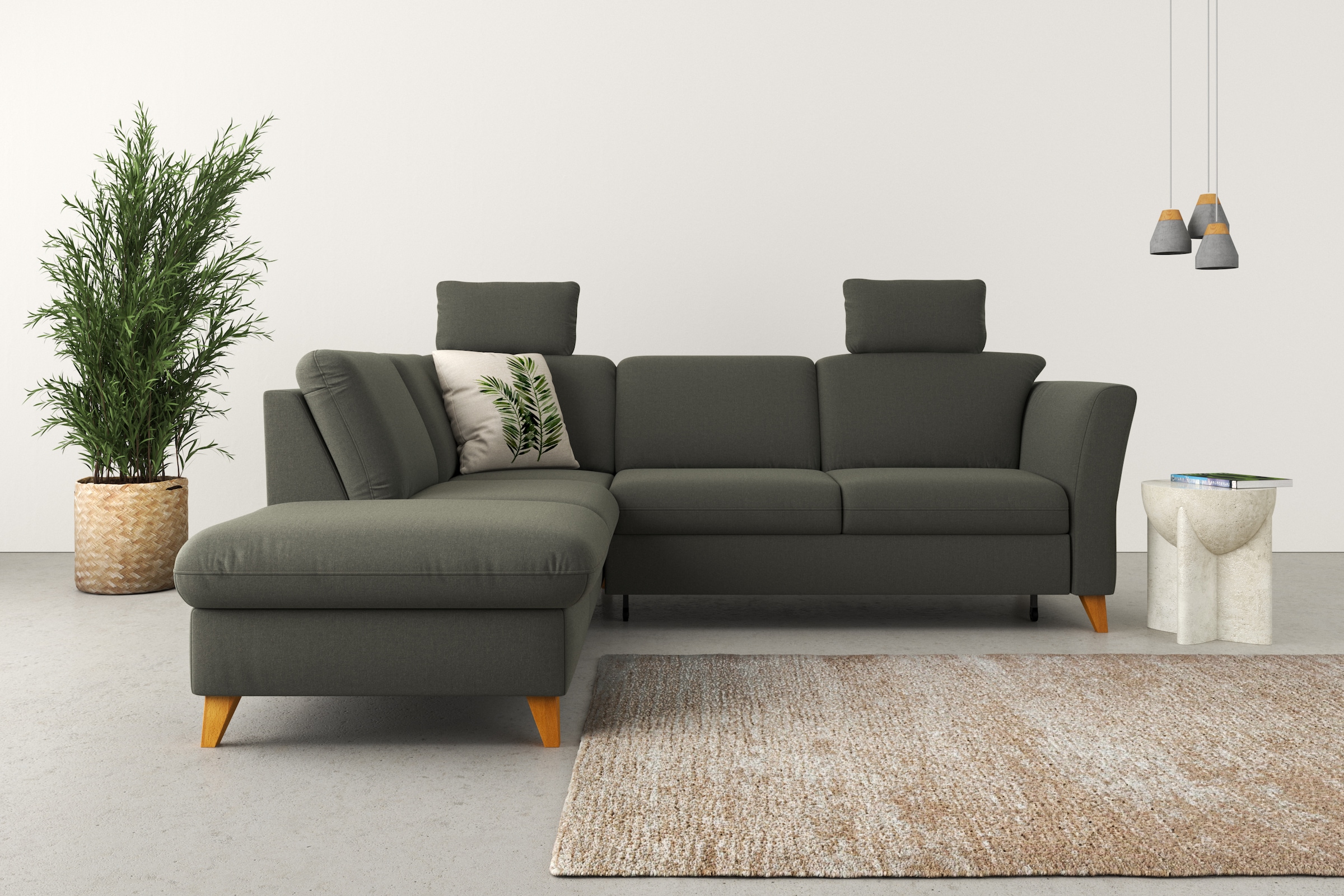 Home affaire Ecksofa »Trelleborg L-Form«, Federkern-Polsterung, wahlweise mit Bettfunktion und Stauraum