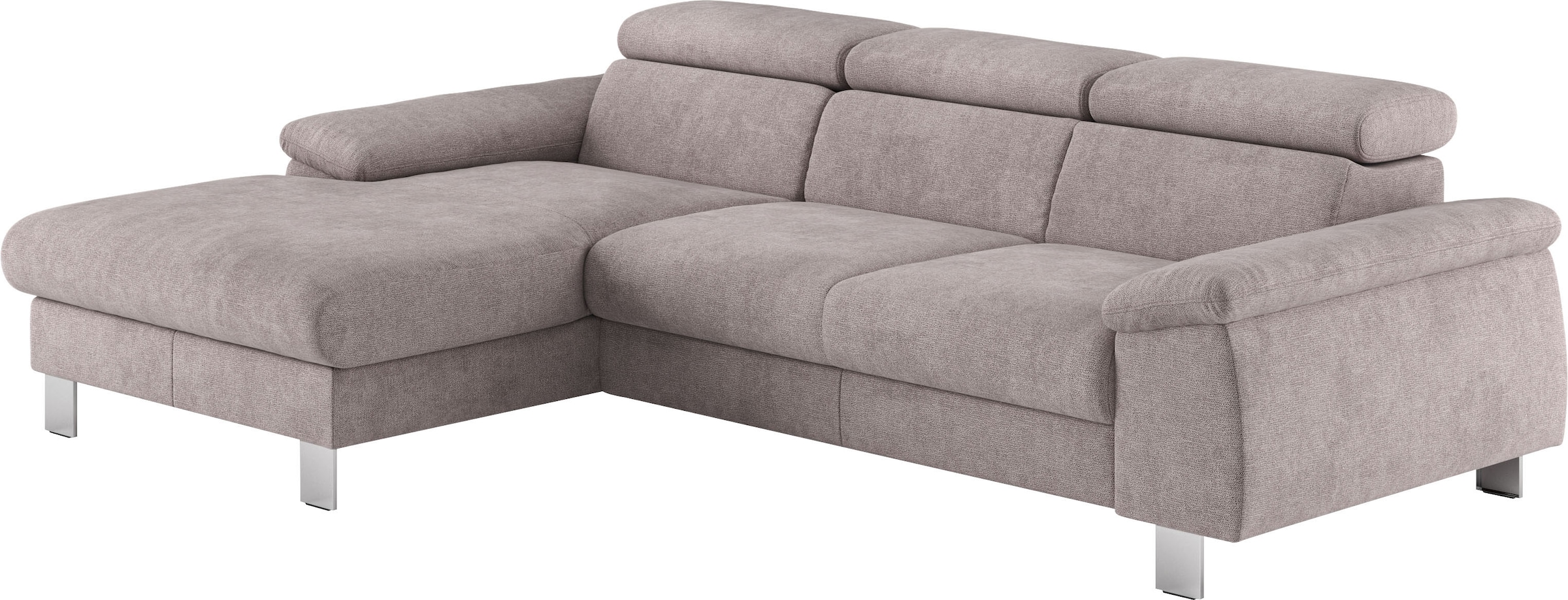 COTTA Ecksofa Komaris, Ecksofa, wahlweise mit RGB-LED-Beleuchtung und Bettfunktion/Bettkasten