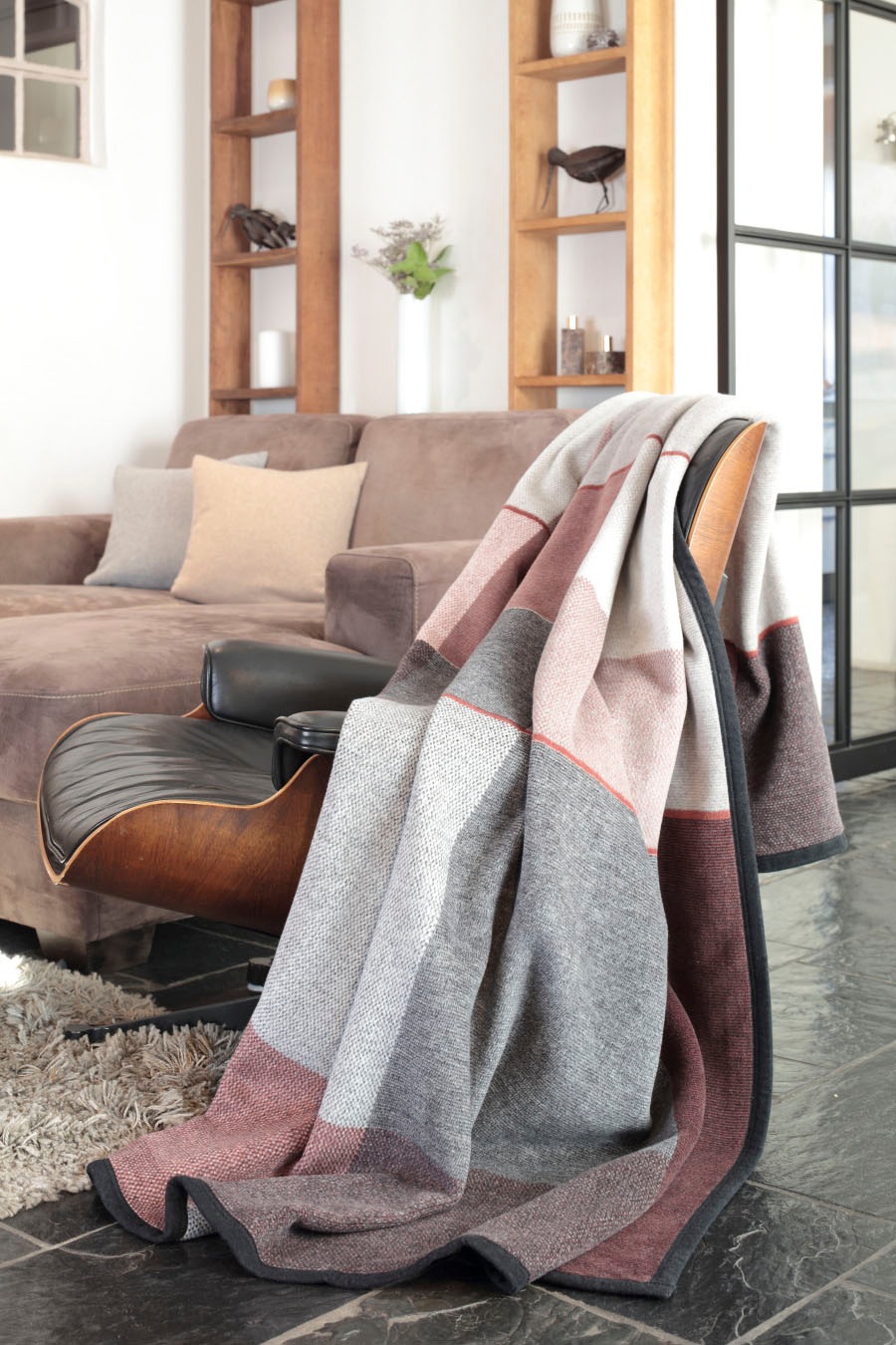 Biederlack Wohndecke »Grid«, Karo mit eleganter Farbkombination