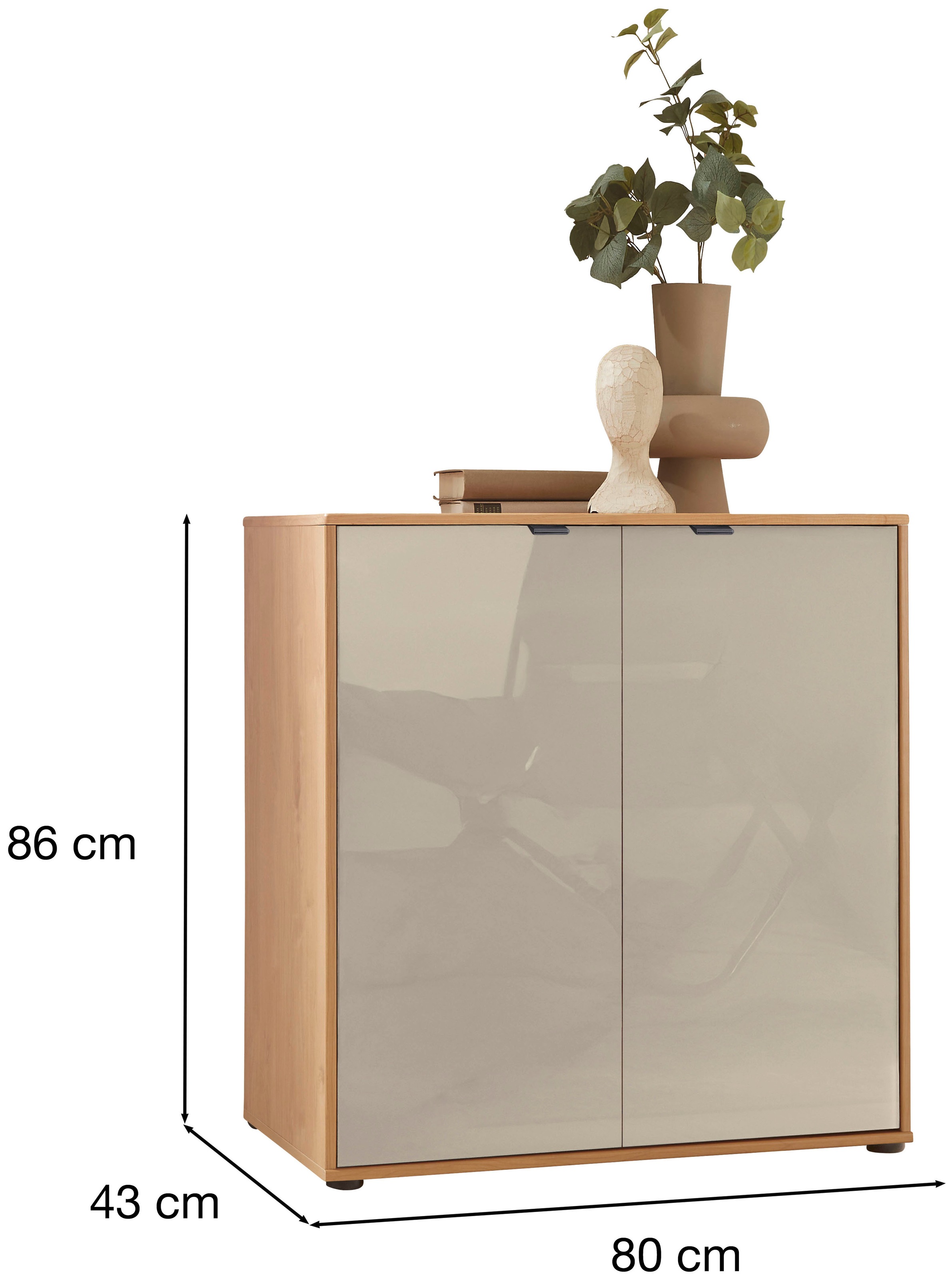 WIEMANN Kommode »Cardiff Sideboard, Wäscheschrank, teilmassiv Erle, 80 cm«, (Kommode 80x86x43 cm, braun, mit Dämpfung, MADE IN GERMANY), verschiedenen Ausführungen, inklusive Einlegeboden