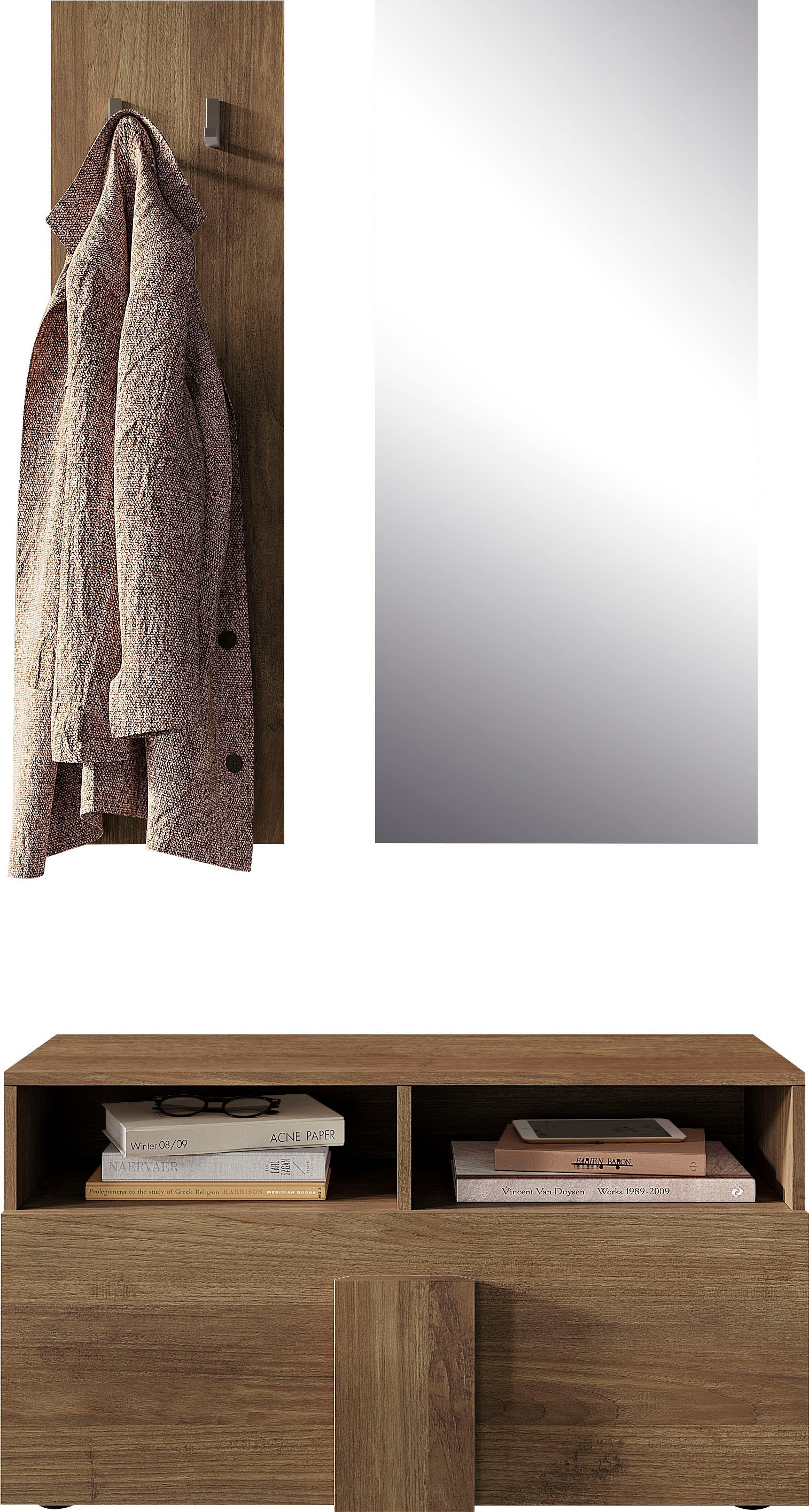 INOSIGN Garderoben-Set "Jupiter" 3 Stk. tlg. Garderobenbank, Spiegel, Panee günstig online kaufen