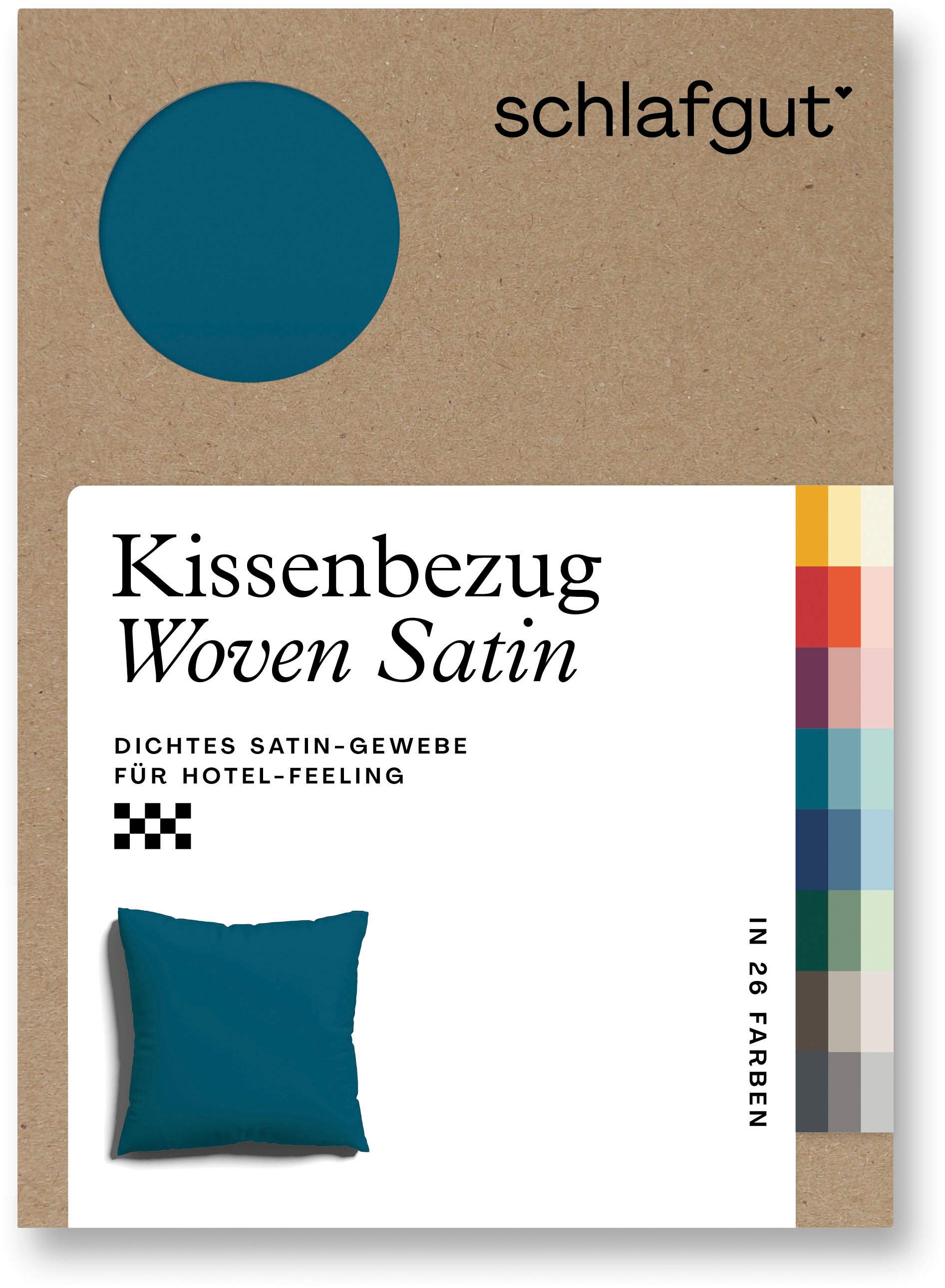 Schlafgut Kissenbezug »Woven Satin aus Mako-Baumwolle, langlebig, pflegeleicht, dicht gewebt«, (1 St.), Kissenhülle mit Reißverschluss, passender Bettbezug erhältlich