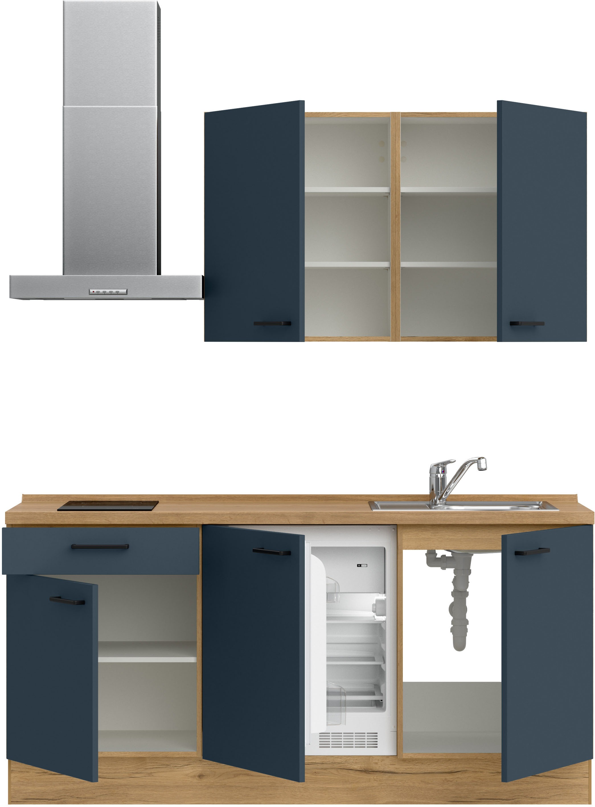 nobilia® Küchenzeile »"Easytouch I"«, vormontiert, Ausrichtung wählbar, Breite 180 cm, wahlw. mit E-Geräten