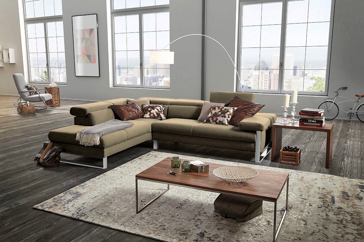 W.SCHILLIG Ecksofa »finn, toller Sitzkomfort, L-Form, hochwertige Verarbeitungsdetails«, German Design Award 2016, Fußgestell Chrom glänzend, Breite 281 cm