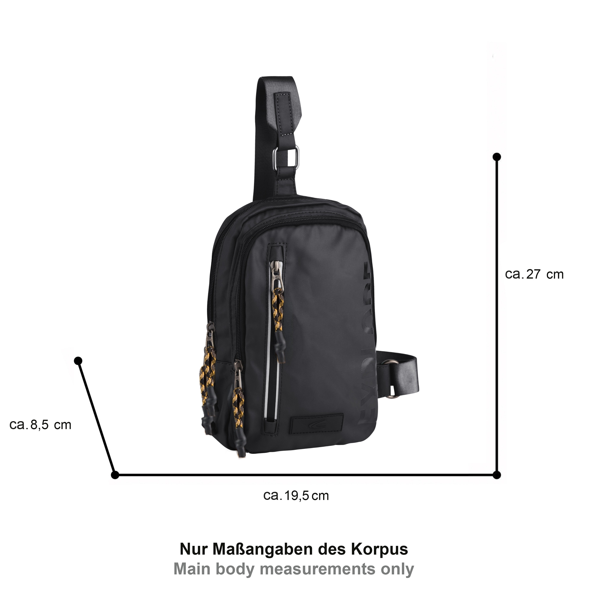camel active Cityrucksack »Explore« wasserabweisendes recyceltes Nylon und reflektierende Reißverschlüsse