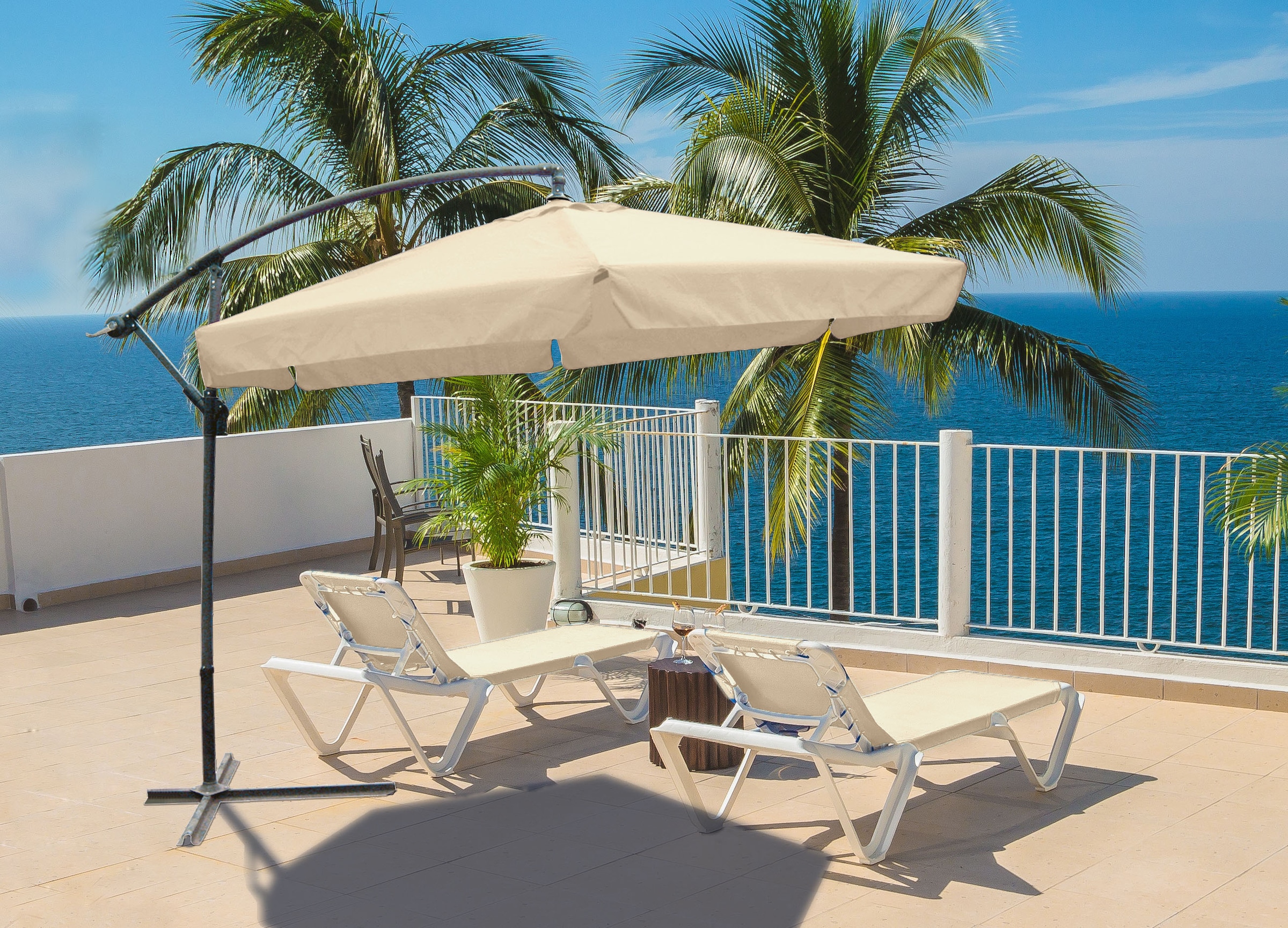Garden Pleasure Ampelschirm, Ø 300 cm, creme