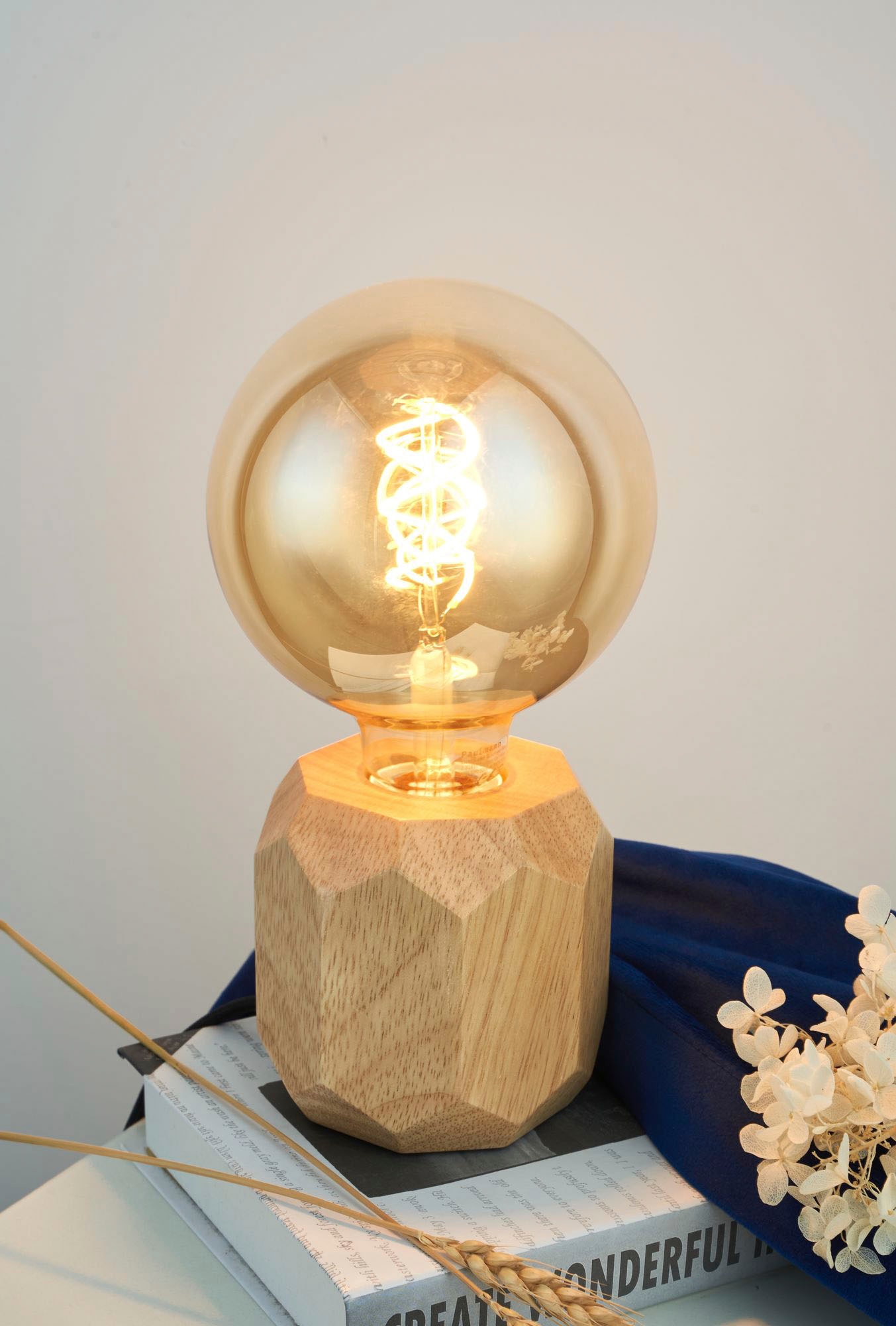 Pauleen Tischleuchte »Woody Sparkle«, 1 flammig, Leuchtmittel E27   ohne Le günstig online kaufen