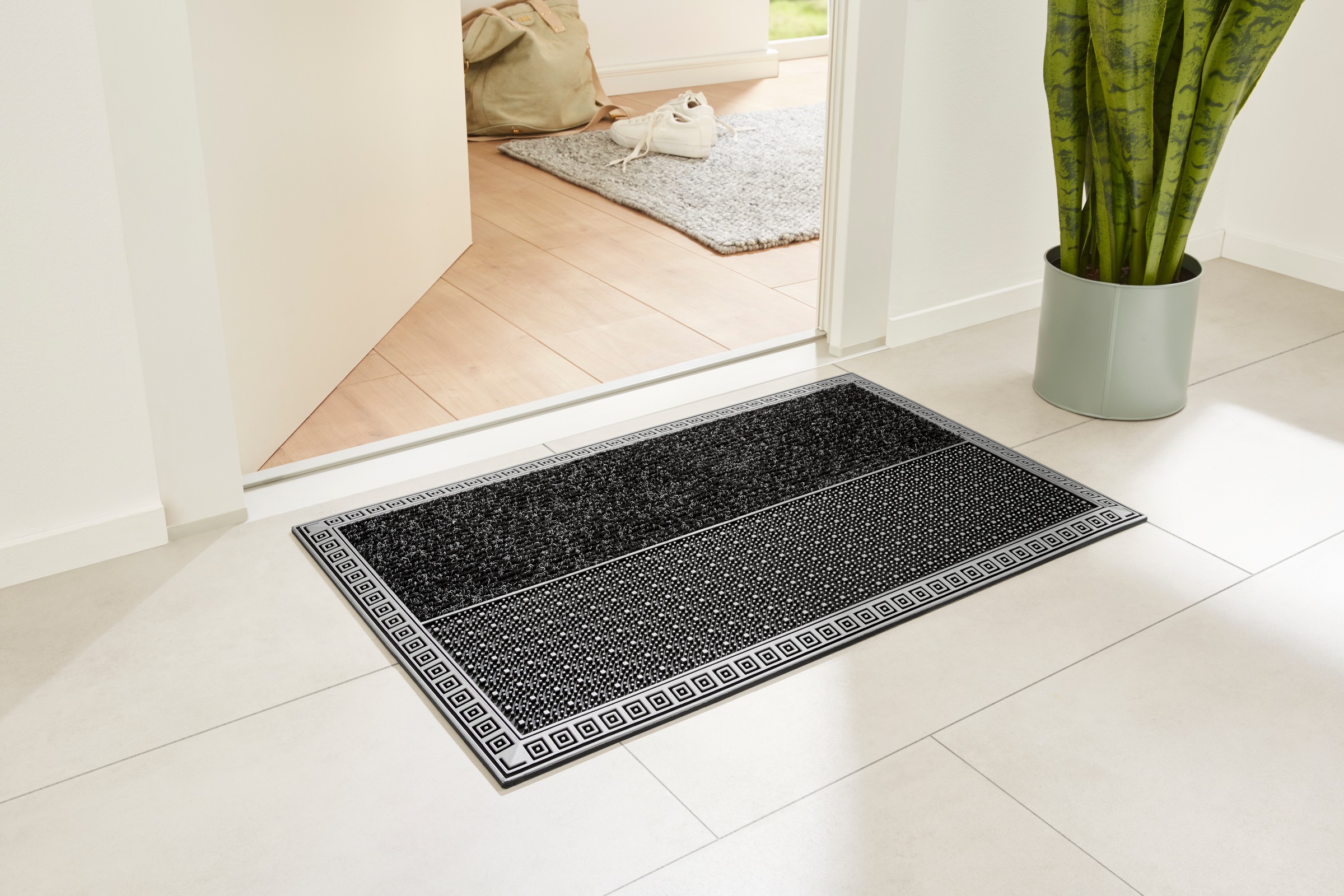Home2Fashion Fußmatte »DualClean - Squares«, rechteckig, 8 mm Höhe, Schmutz günstig online kaufen