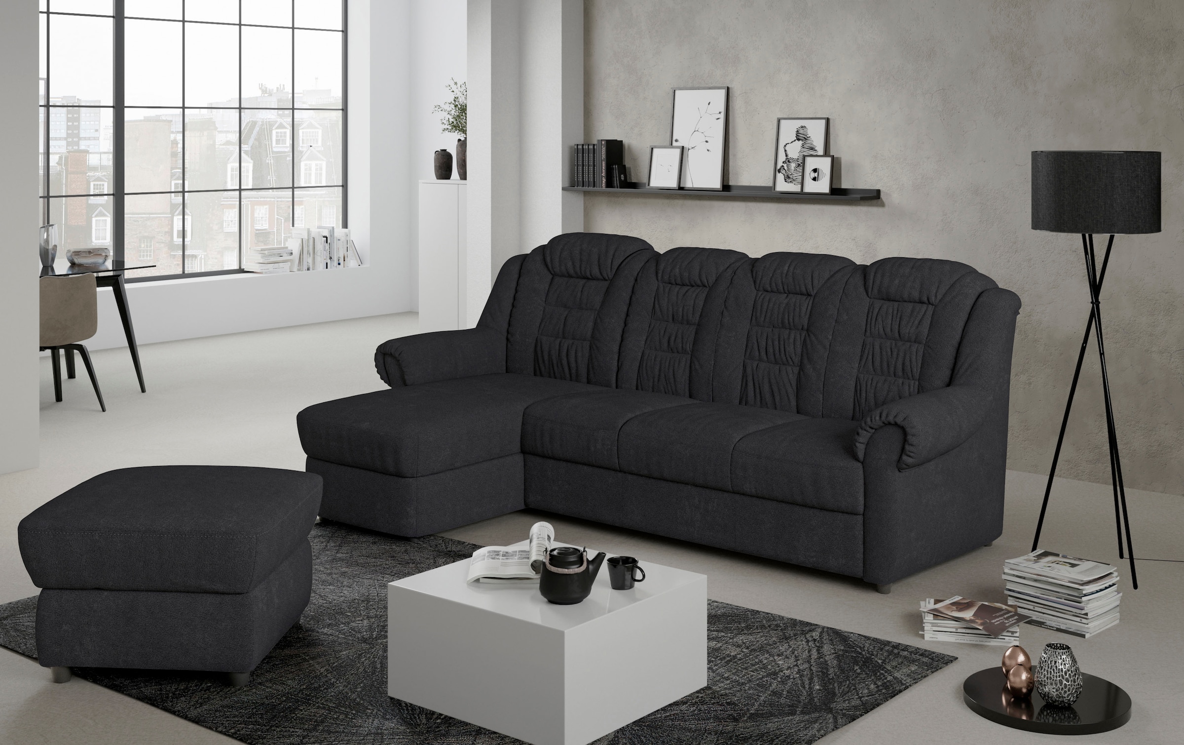 Home affaire Ecksofa »Boston L-Form«, mit hoher Rückenlehne, wahlweise mit günstig online kaufen