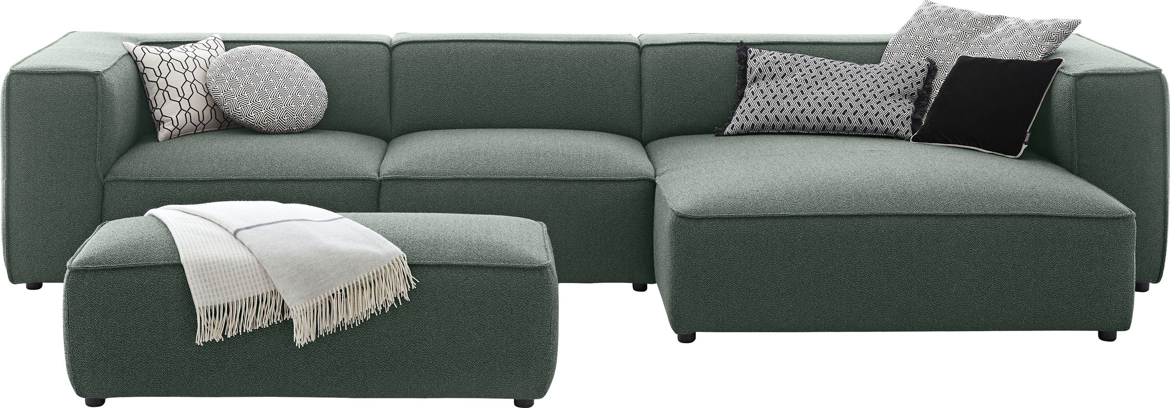 W.SCHILLIG Ecksofa »around-the-block«, mit eleganter Biese, mit Federkern, Breite 341 cm
