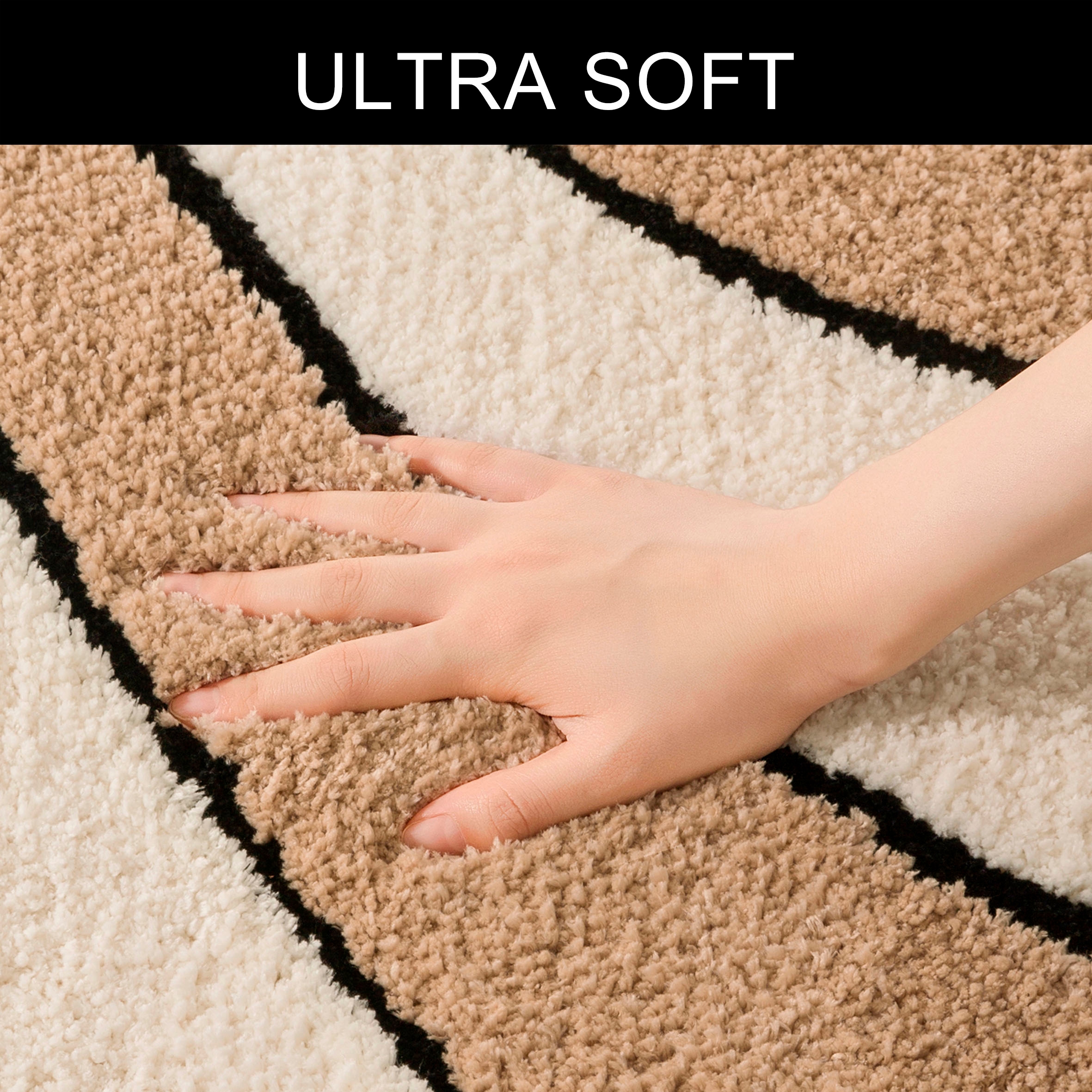my home Badematte »Anna, Badvorleger, Badezimmer Teppich«, rutschhemmend beschichtet, fußbodenheizungsgeeignet-schnell trocknend, Badteppich, Hoch Tief Effekt, Modern, Weich, Wellen