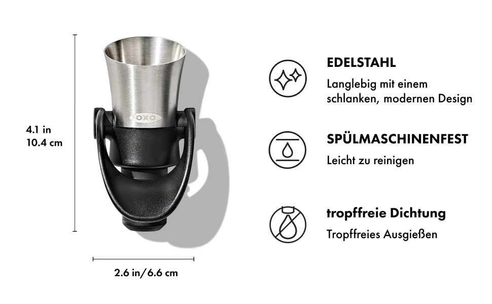 OXO SteeL Flaschenausgießer »Weinverschluss und Ausgießer aus Stahl«