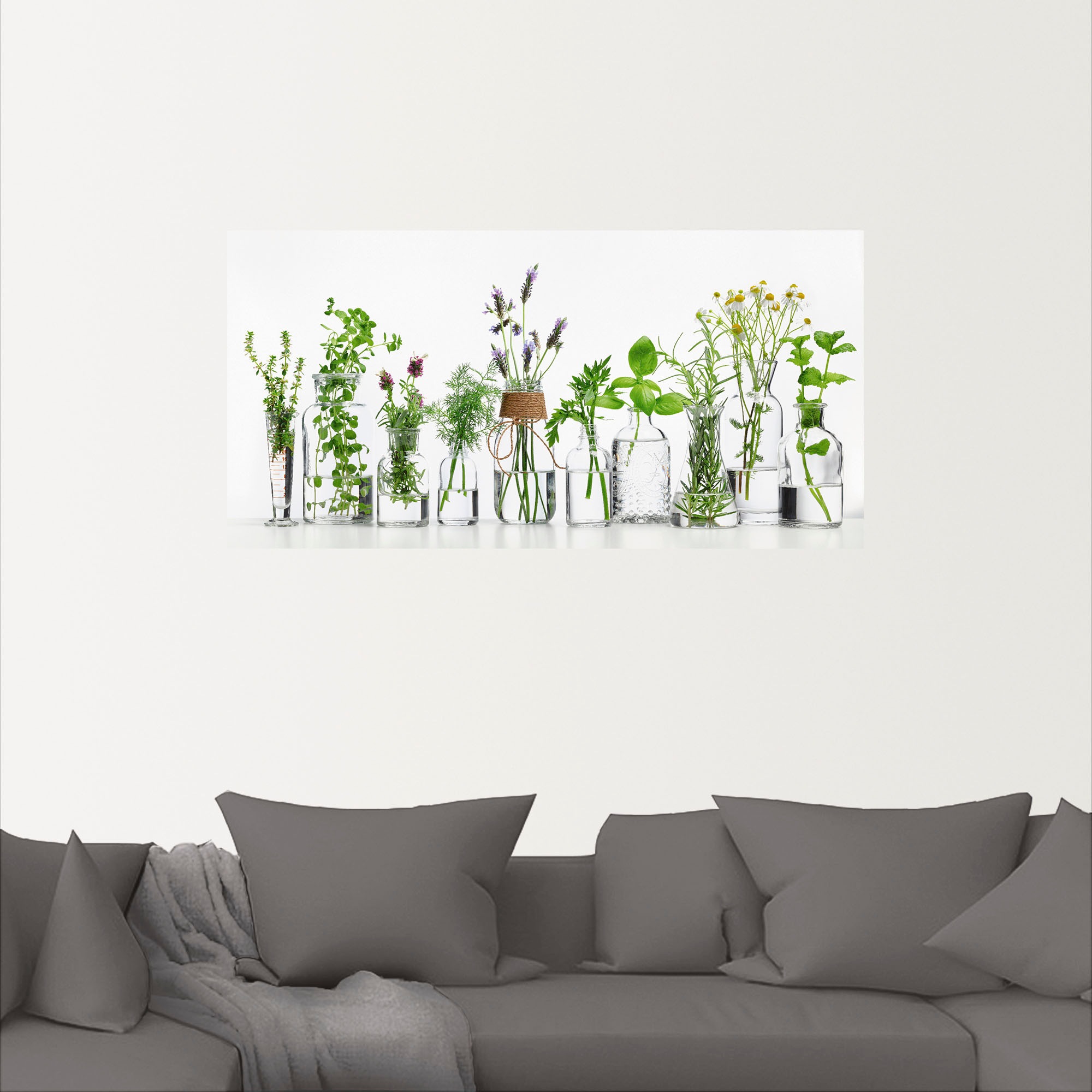 Artland Wandbild »Öle mit Kräutern«, Kräuterbilder, (1 St.), als Alubild, Outdoorbild, Leinwandbild, Poster, Wandaufkleber