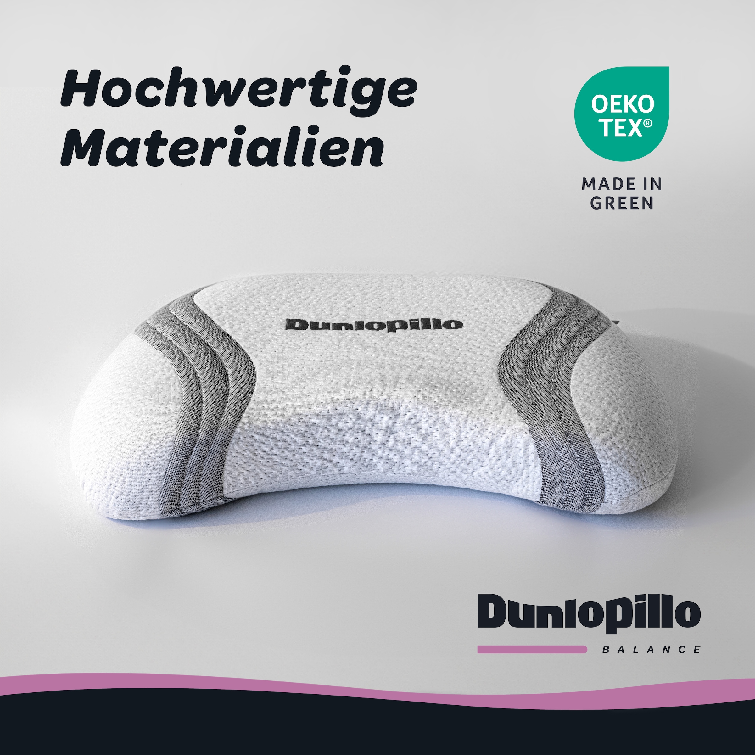 Dunlopillo Nackenstützkissen »Anti-Aging, NEUHEIT, Nackenstützkissen mit zwei Kernkomponenten« Füllung: Viskoschaum 1 Stk. tlg. in Größe 38 x 53 x 9 cm, für variable Höhenanpassung 7 oder 9 cm