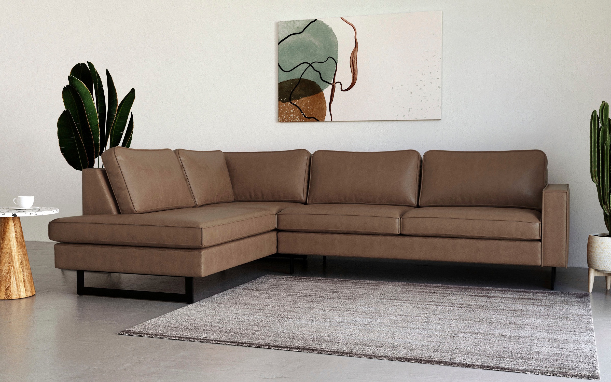 Places of Style Ecksofa »Pinto, 290 cm, Cord, Chenille, Lederoptik, Ottoman günstig online kaufen