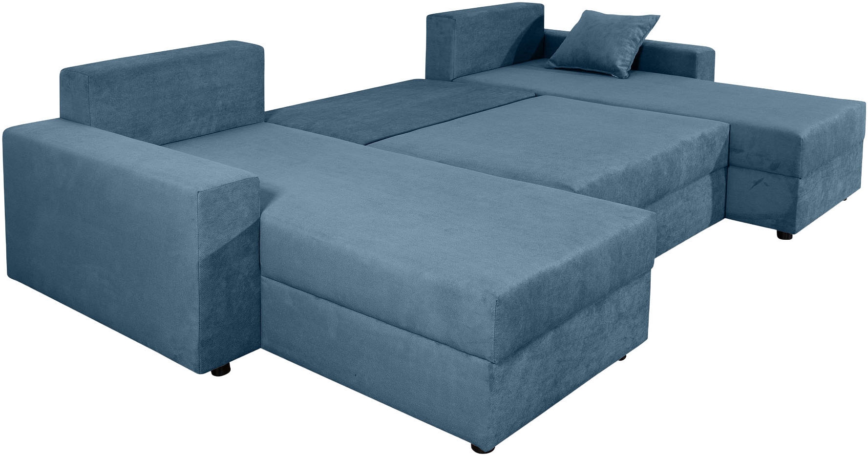 COLLECTION AB Wohnlandschaft »Pico U-Form, Breite 252, mit Schlaffunktion, Bettkasten & Zierkissen«, Liegefläche 117x220 cm