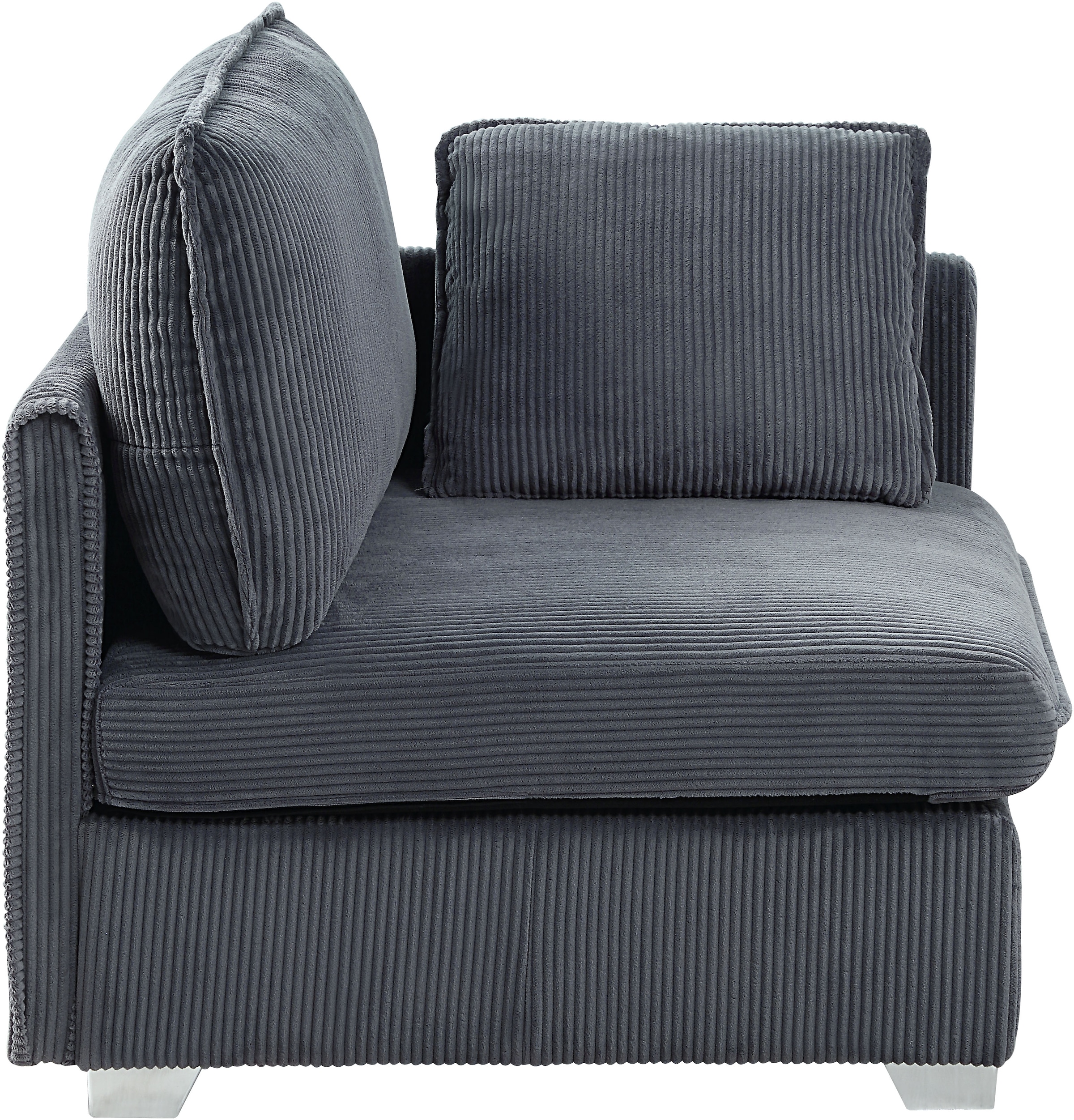 ATLANTIC home collection Wohnlandschaft, modularer 4-Sitzer mit 2 Hockern, weicher Cordbezug