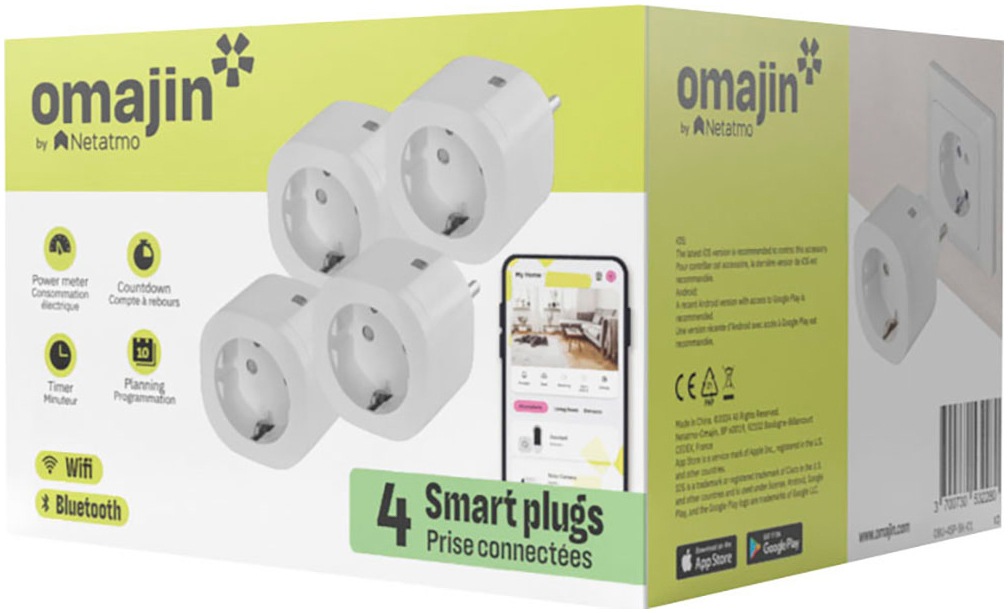 Omajin by Netatmo Steckdose »Smarter Zwischenstecker - 4er Bundle«, (4 St.)