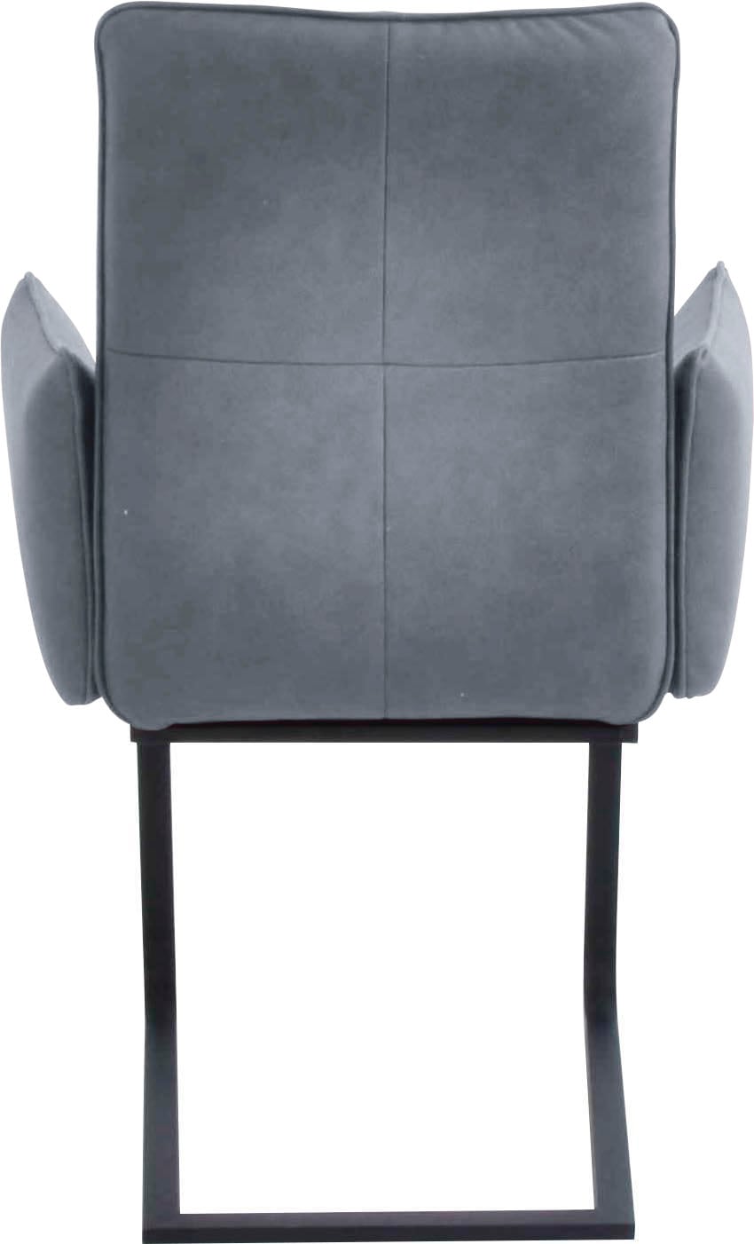 K+W Komfort & Wohnen Freischwinger, Microfaser 785, Freischwinger, Gestell in Metall schwarz, Steppung im Sitz und Rücken