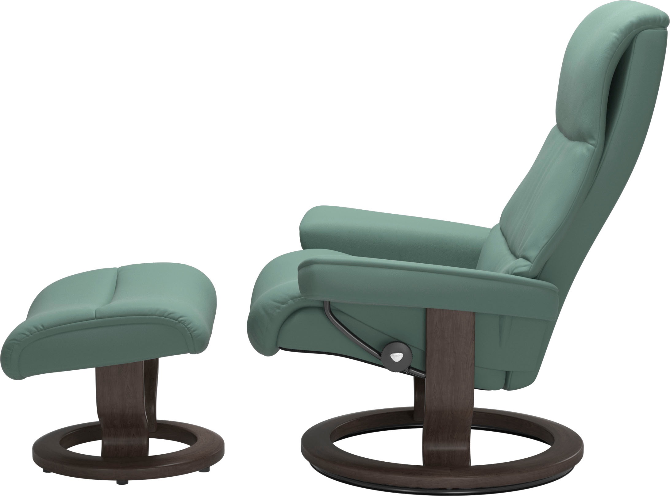 Stressless® Relaxsessel »View«, (Set, Relaxsessel mit Hocker), mit Classic Base, Größe M,Gestell Wenge