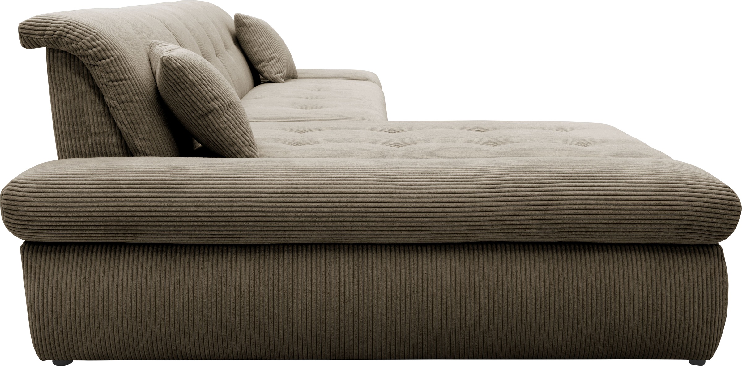 DOMO collection Ecksofa »Moric, L-Form, XXL-Sofa - Breite 300cm«, wahlweise mit Bettfunktion und Armteilverstellung, Cord