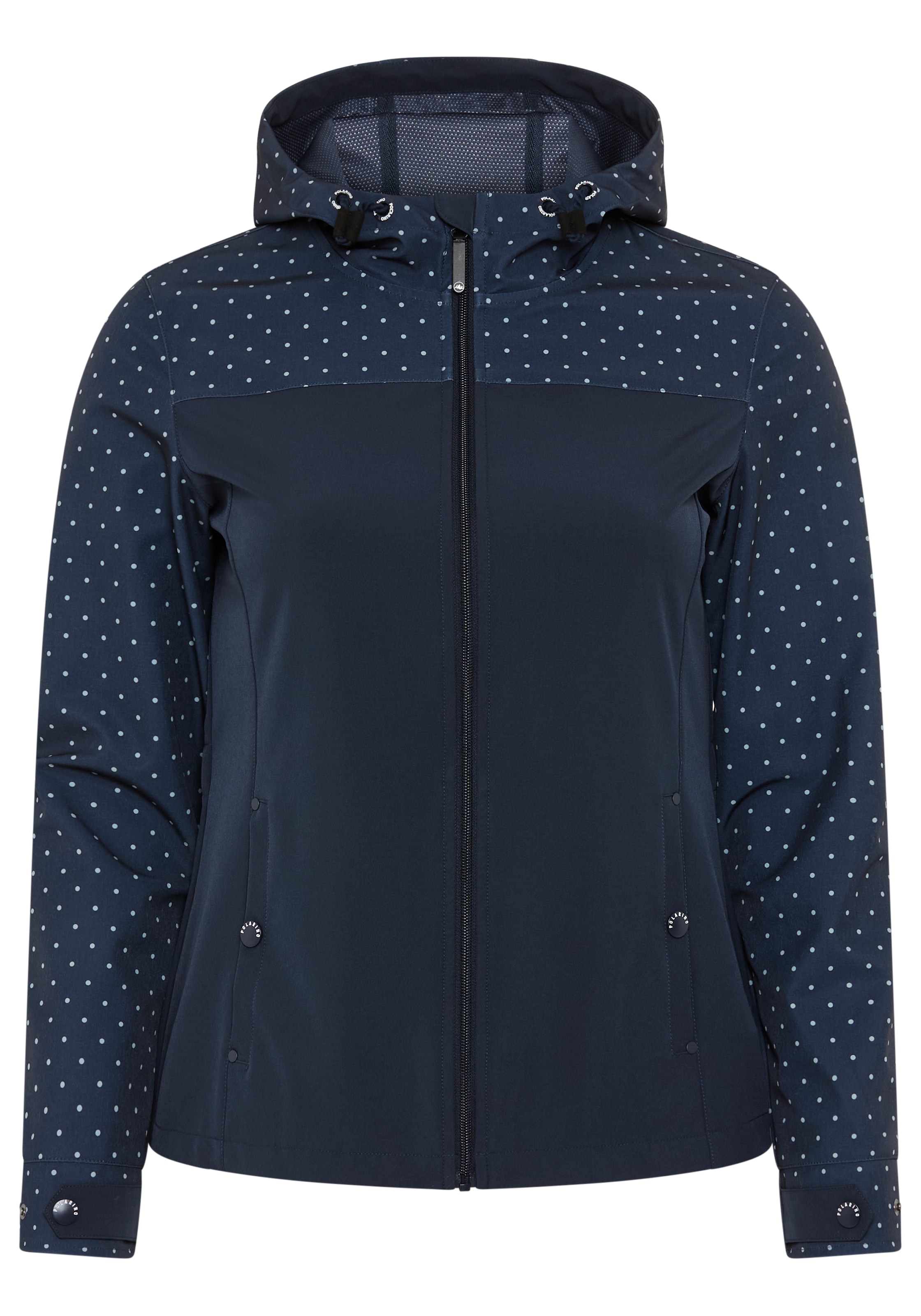 Polarino Softshelljacke mit Kapuze mit Druck, Übergangsjacke