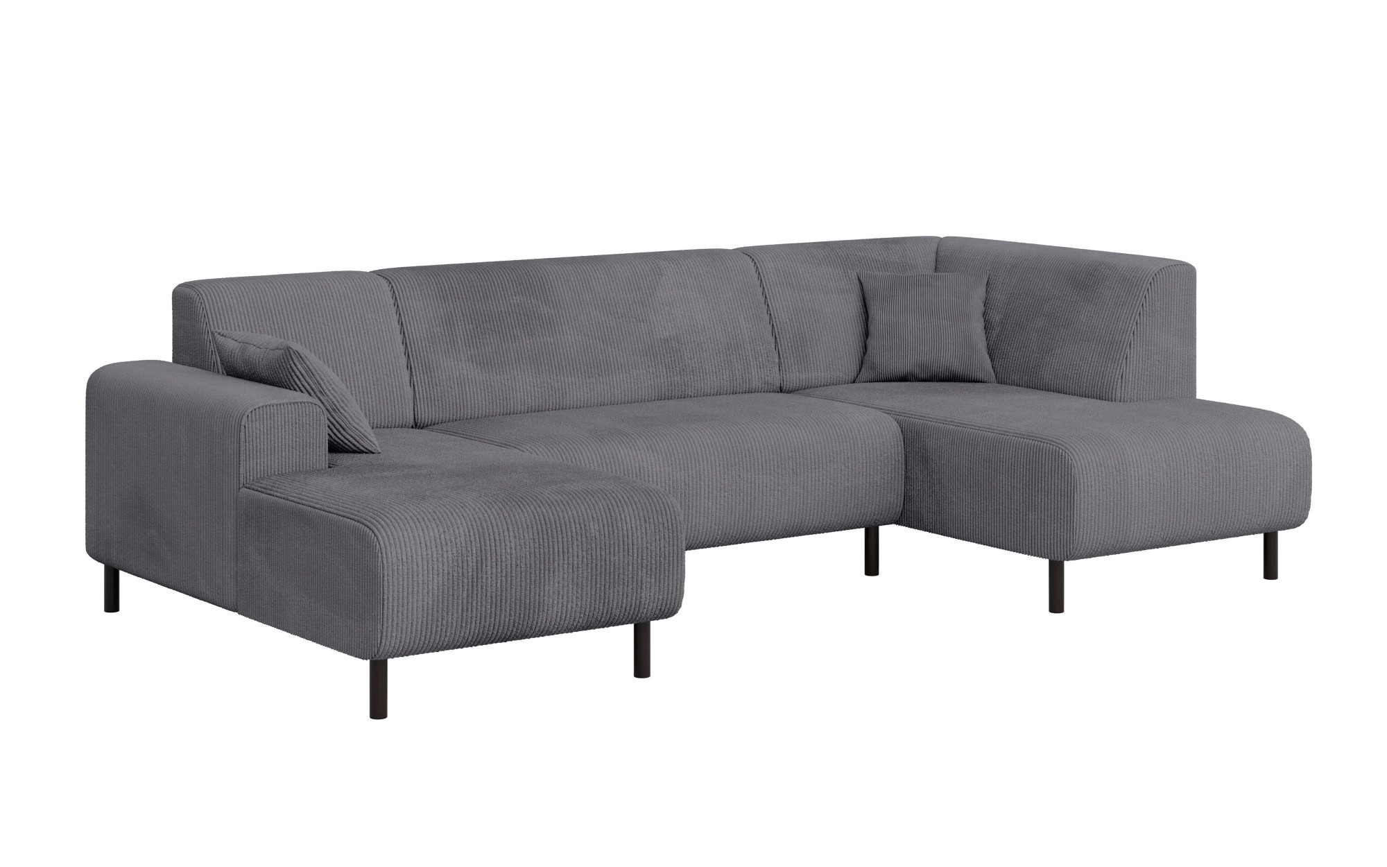 Home affaire Wohnlandschaft »ARROS U-Form mit Wellenunterfederung, Maße B/T/H: 300/163/81 cm«, incl. Zierkissen, mit Recamiere links/rechts bestellbar, auch in Cord