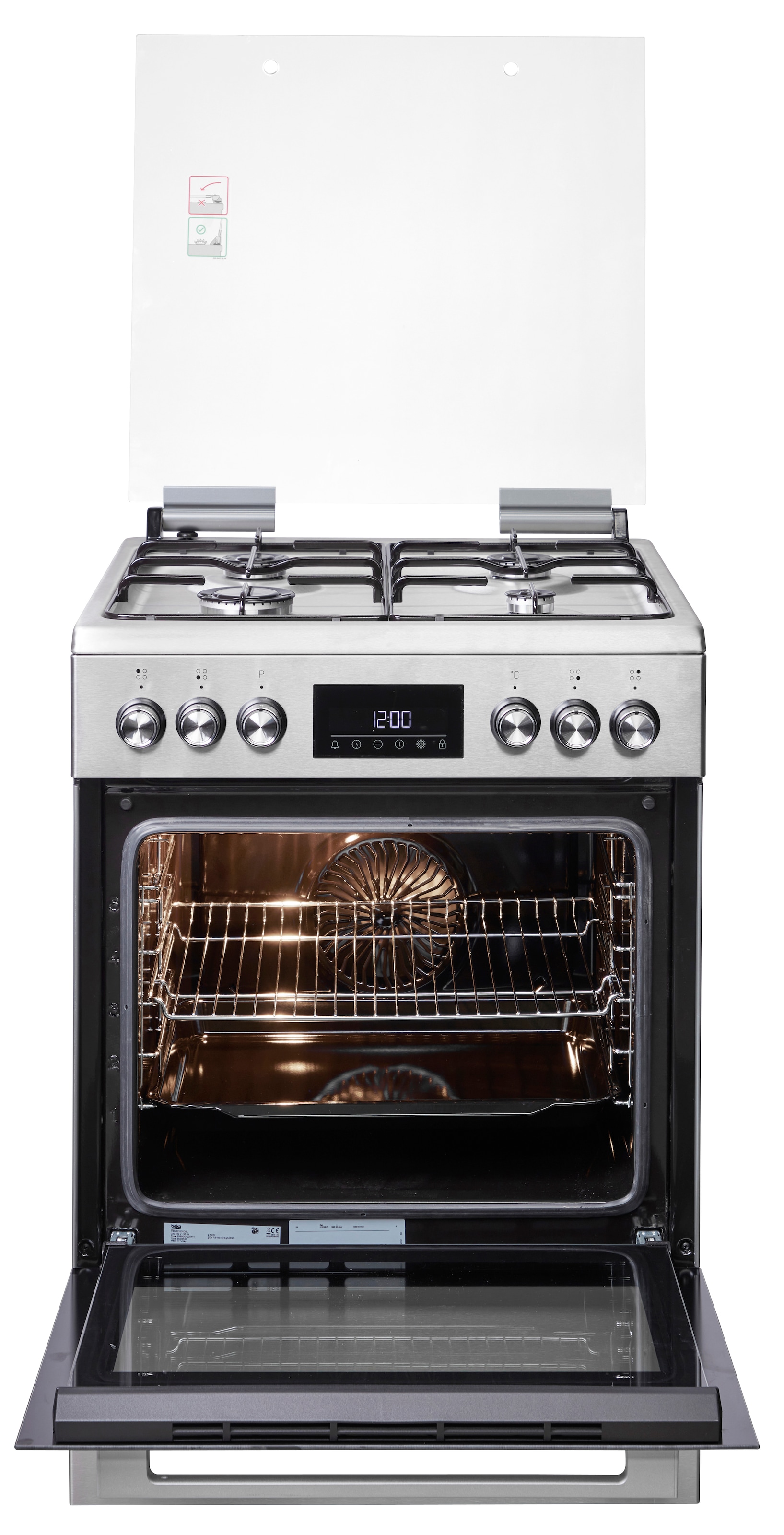 BEKO Gas-Standherd »FBM62320XDSL« mit Teleskopauszug nachrüstbar