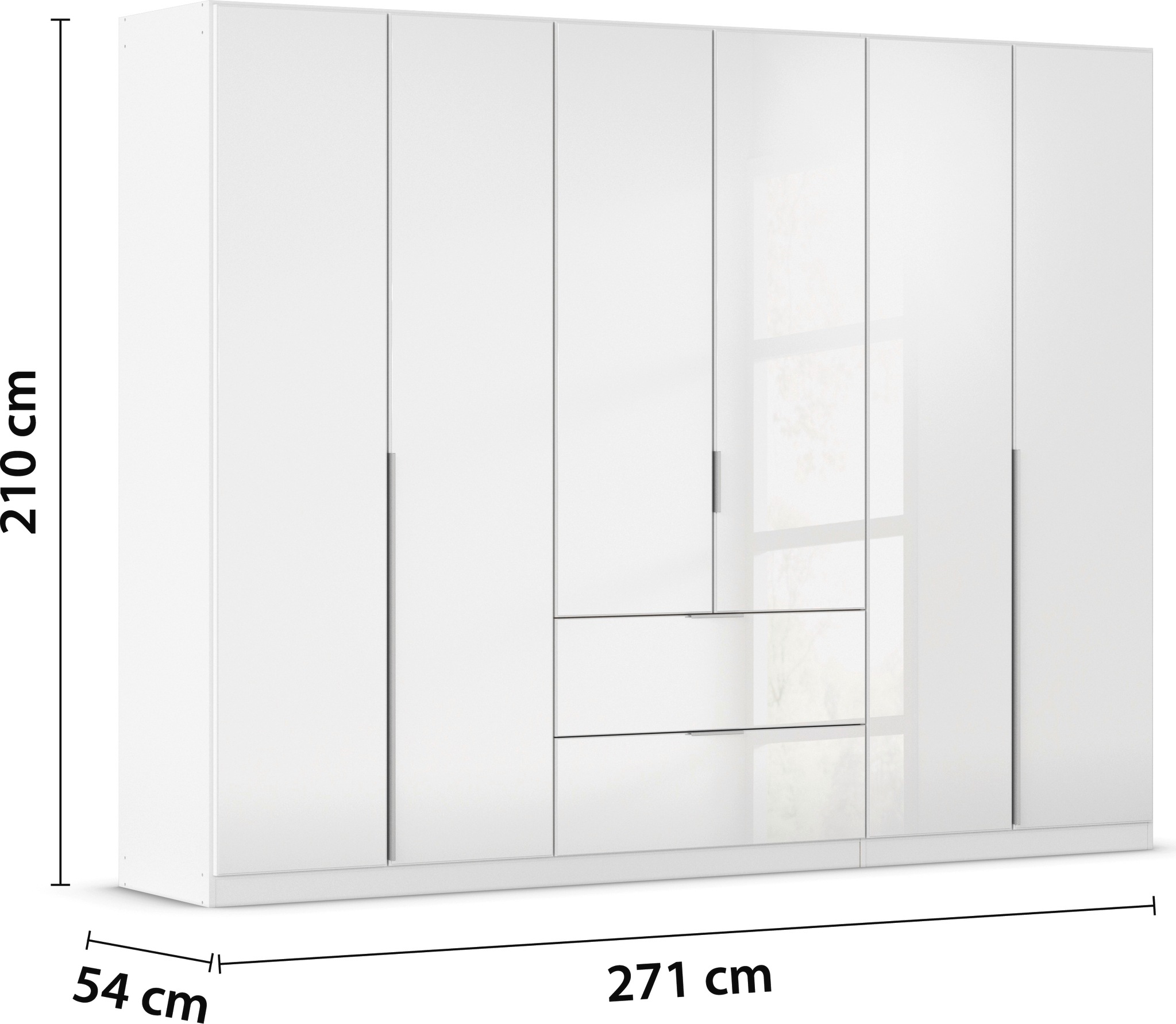 rauch Drehtürenschrank »Kleiderschrank Kleiderschränke Schrank Garderobe AGORDO mit Glasfront«, mit Außenschubkästen, in 6 Breiten und 2 Höhen MADE IN GERMANY