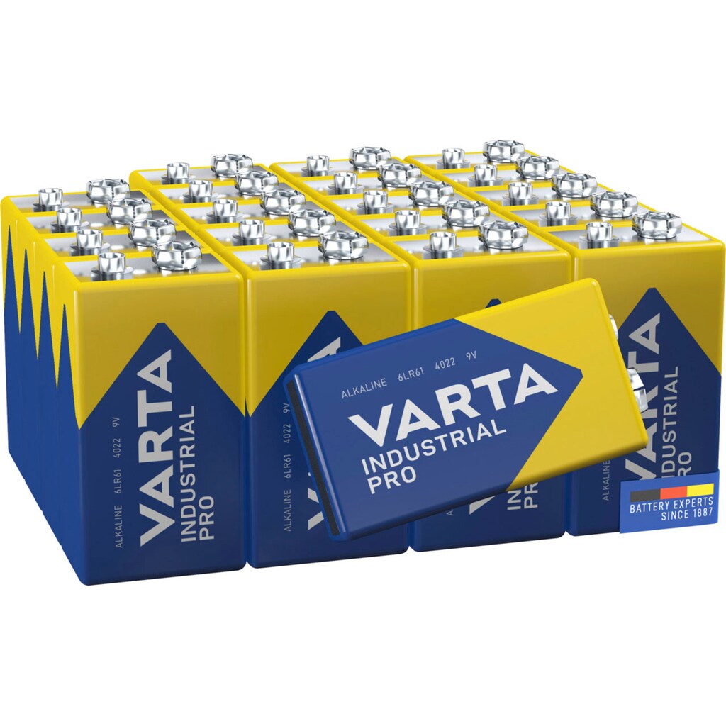 VARTA Batterie »Varta Industrial Pro Batterie 4022 9 Volt Block«, 9 V, (20 St.)
