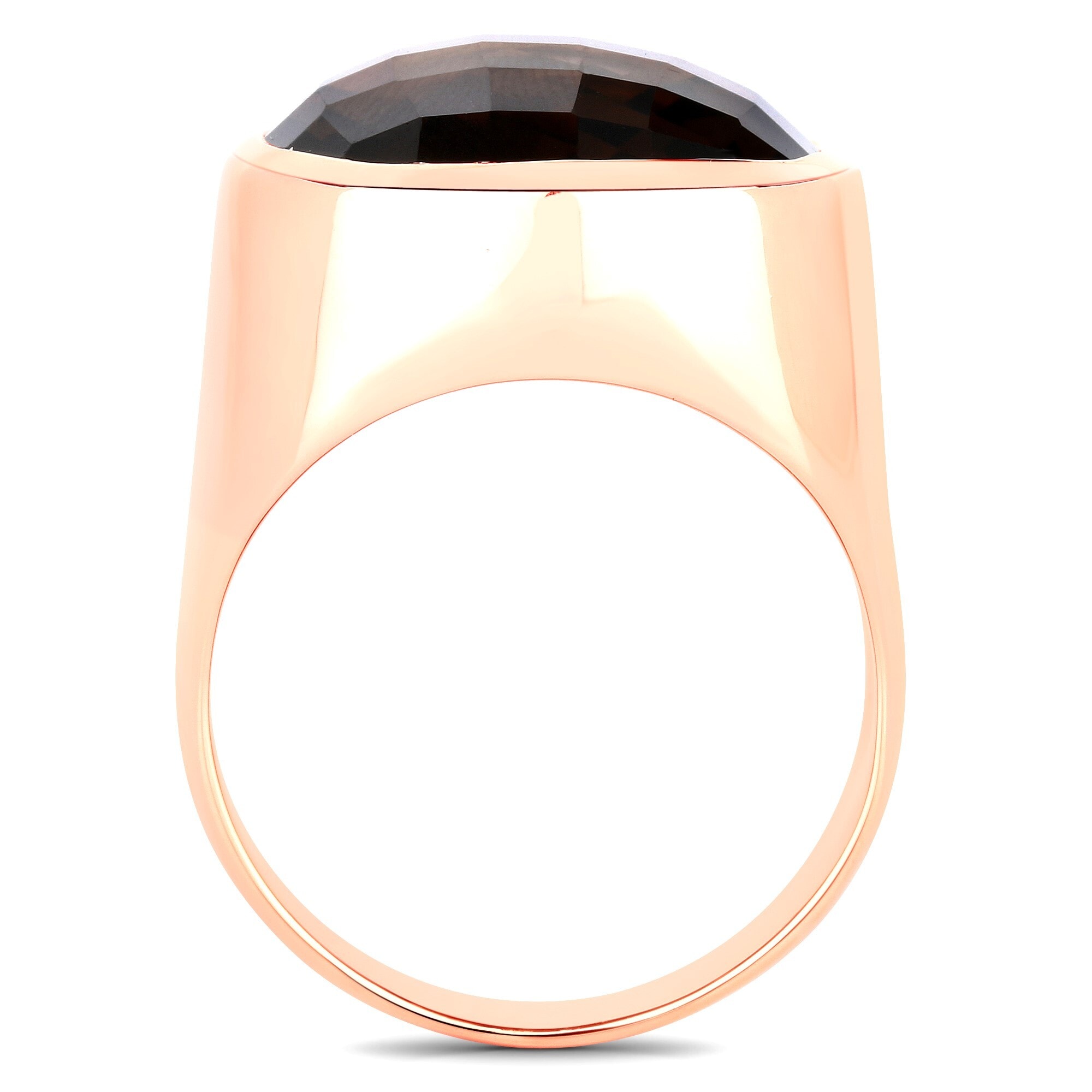 Vira Jewels Fingerring »925-Sterling Silber rotvergoldet Glänzend Rauchquarz dunkelbraun«