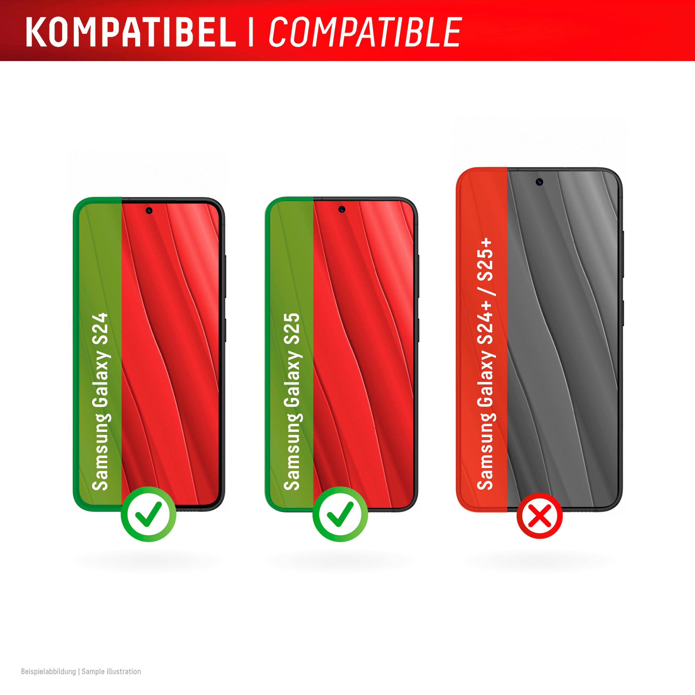 Displex Displayschutzglas »Real Glass FC«, für Samsung Galaxy S24-Samsung Galaxy S25, Displayschutzfolie Displayschutz kratzer-resistent 10H splitterfest