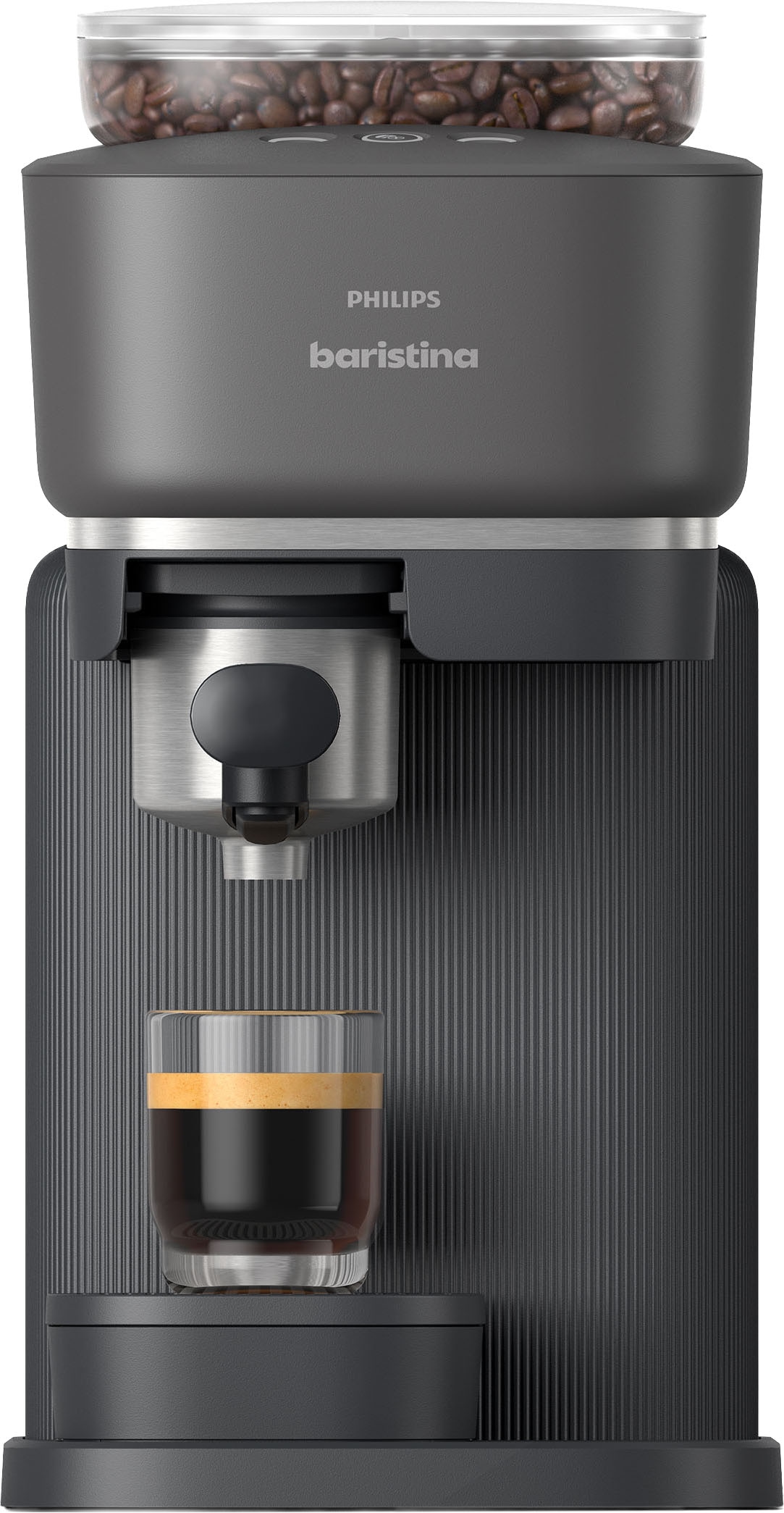 PHILIPS baristina Espressomaschine »BAR305/60 mit Mahlwerk für ganze Bohnen« 16 bar Pumpendruck, Schwarzgrau