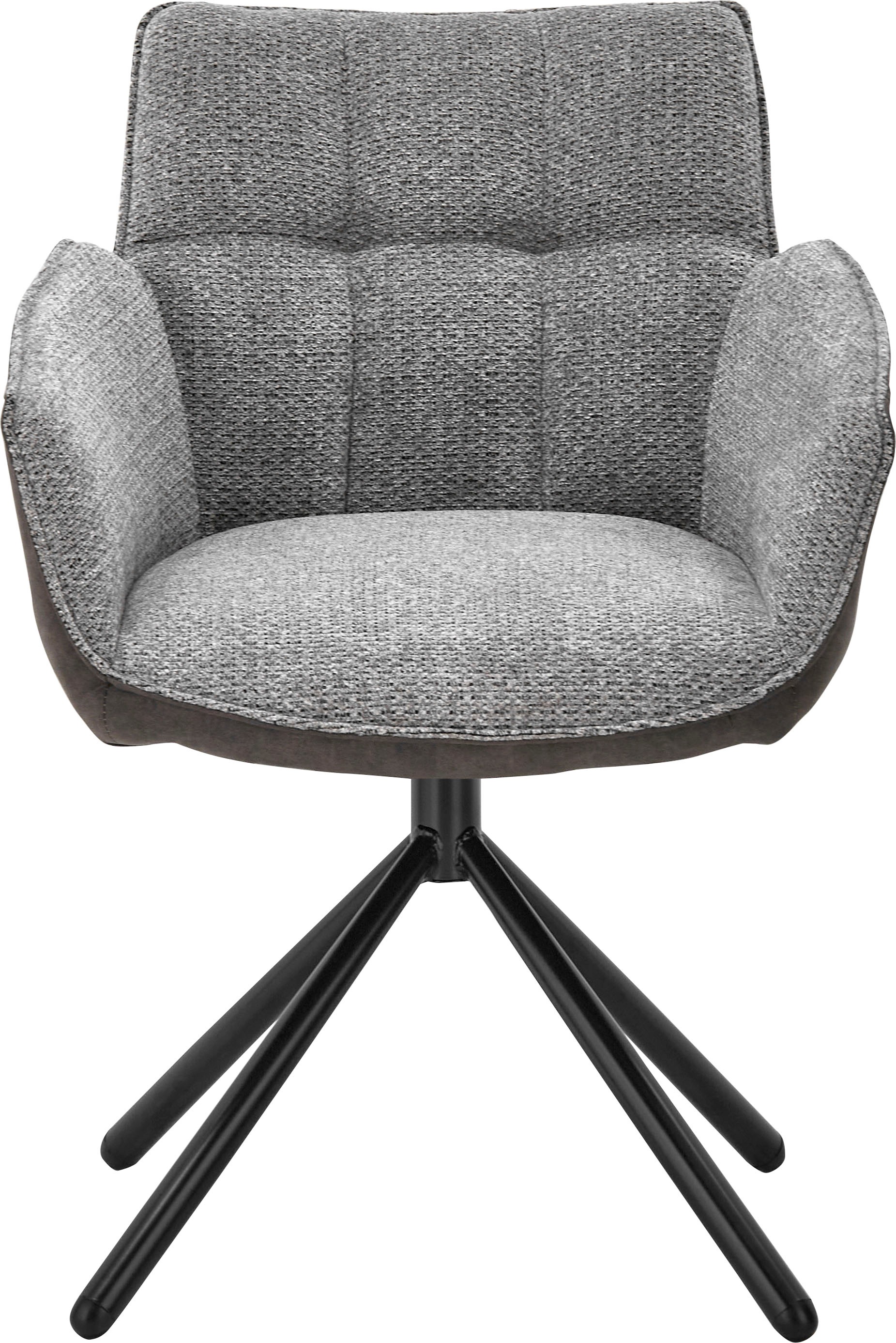 set one by Musterring Esszimmerstuhl »Frisco-B« (Set) 2 Stk.Bezug innen Chenille und außen Microfaser, Stativgestell schwarz