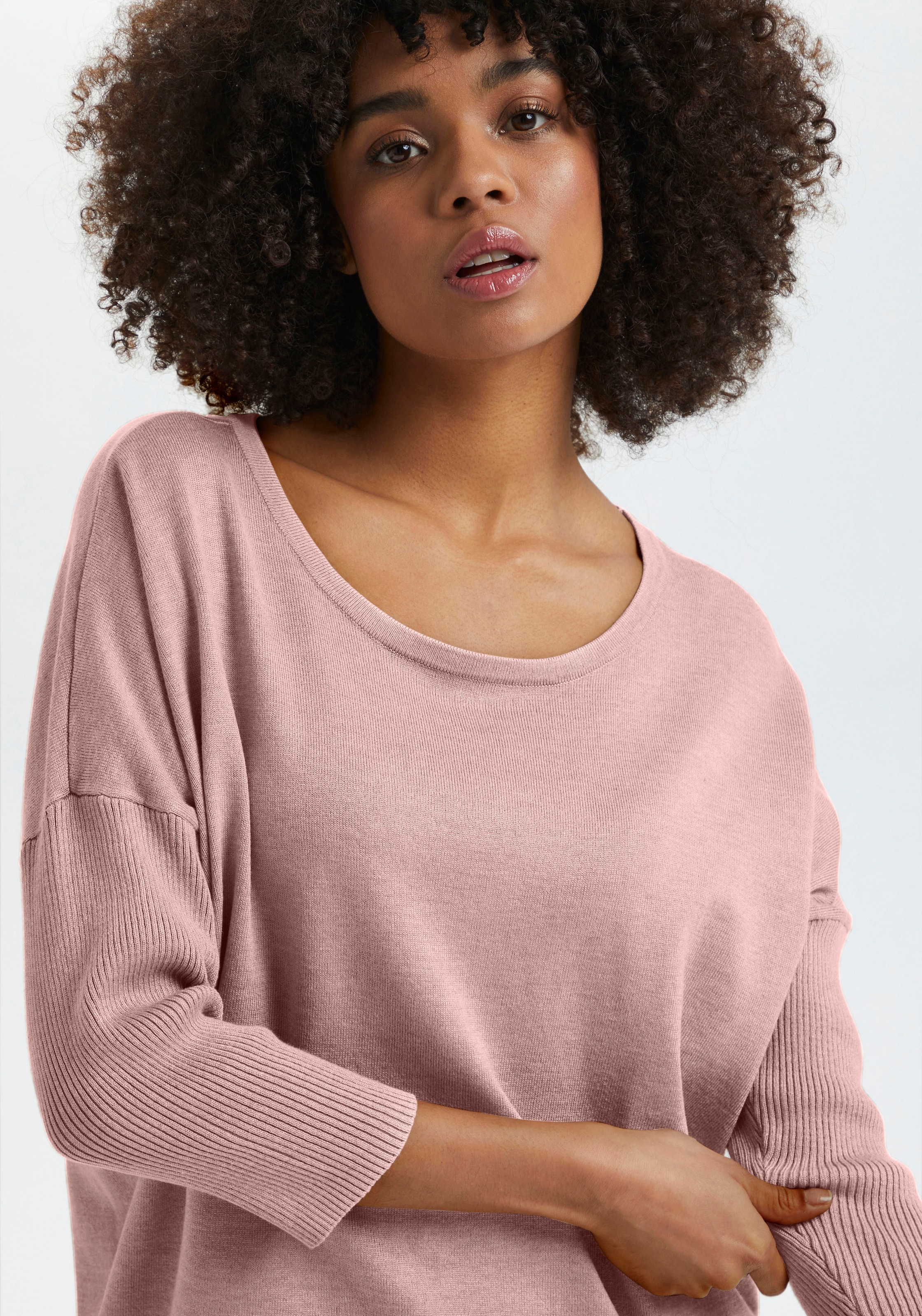 Saint Tropez Rundhalspullover »A2561, MilaSZ R-Neck«