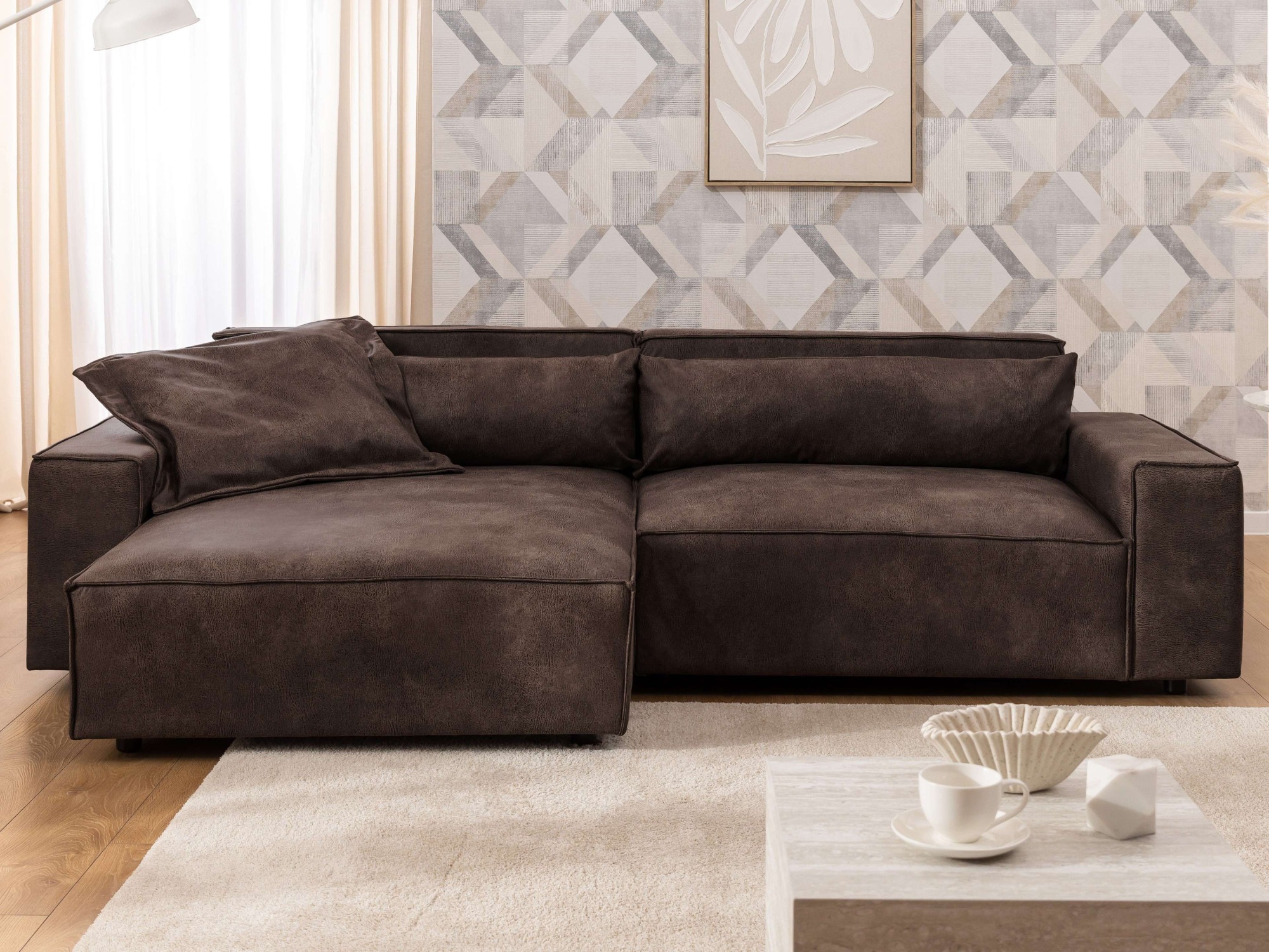 OTTO home Ecksofa »KINLEE Design-Sofa mit Recamiere rechts/links, Maße B/T/ günstig online kaufen
