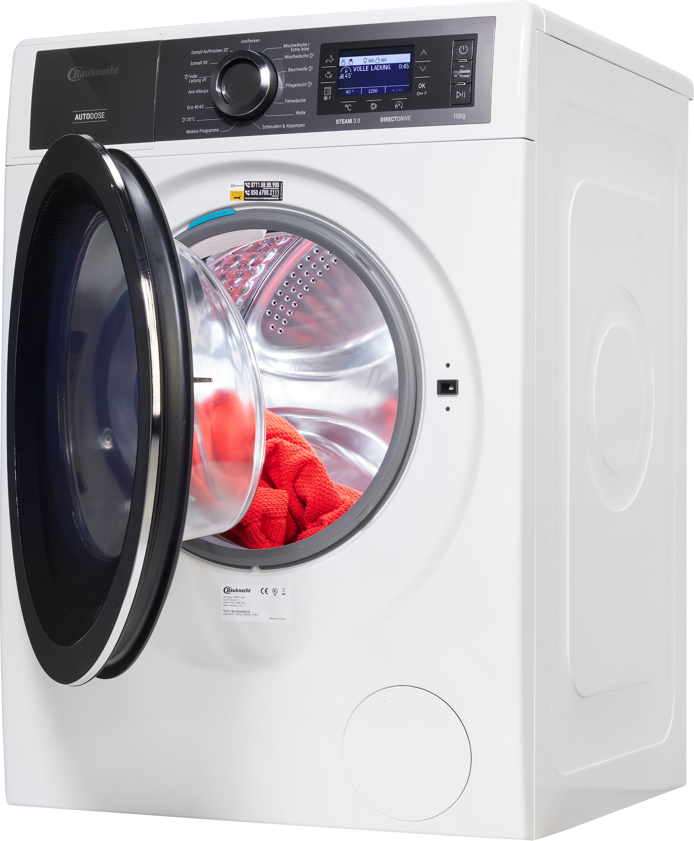 BAUKNECHT Waschmaschine »B8 B8 DE, Raten 1400 10 Jahre W046WB kg, auf Herstellergarantie U/min, 4 W046WB kaufen DE«