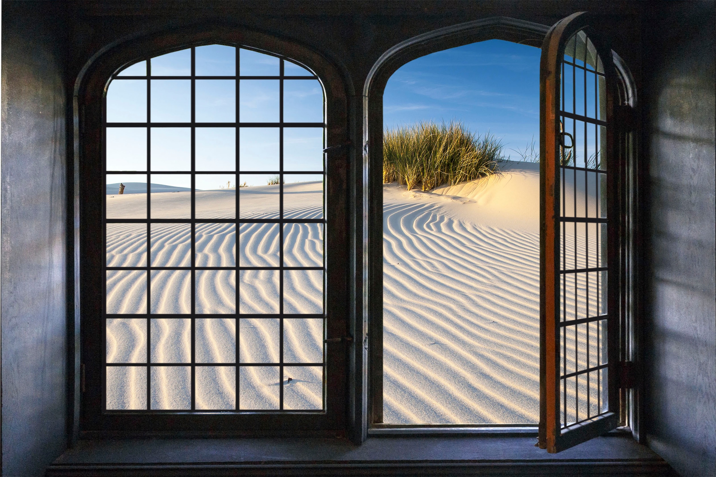 queence Wandsticker »Düne«, Wandsticker, Wandbild, selbstklebend, 3D, Fenster