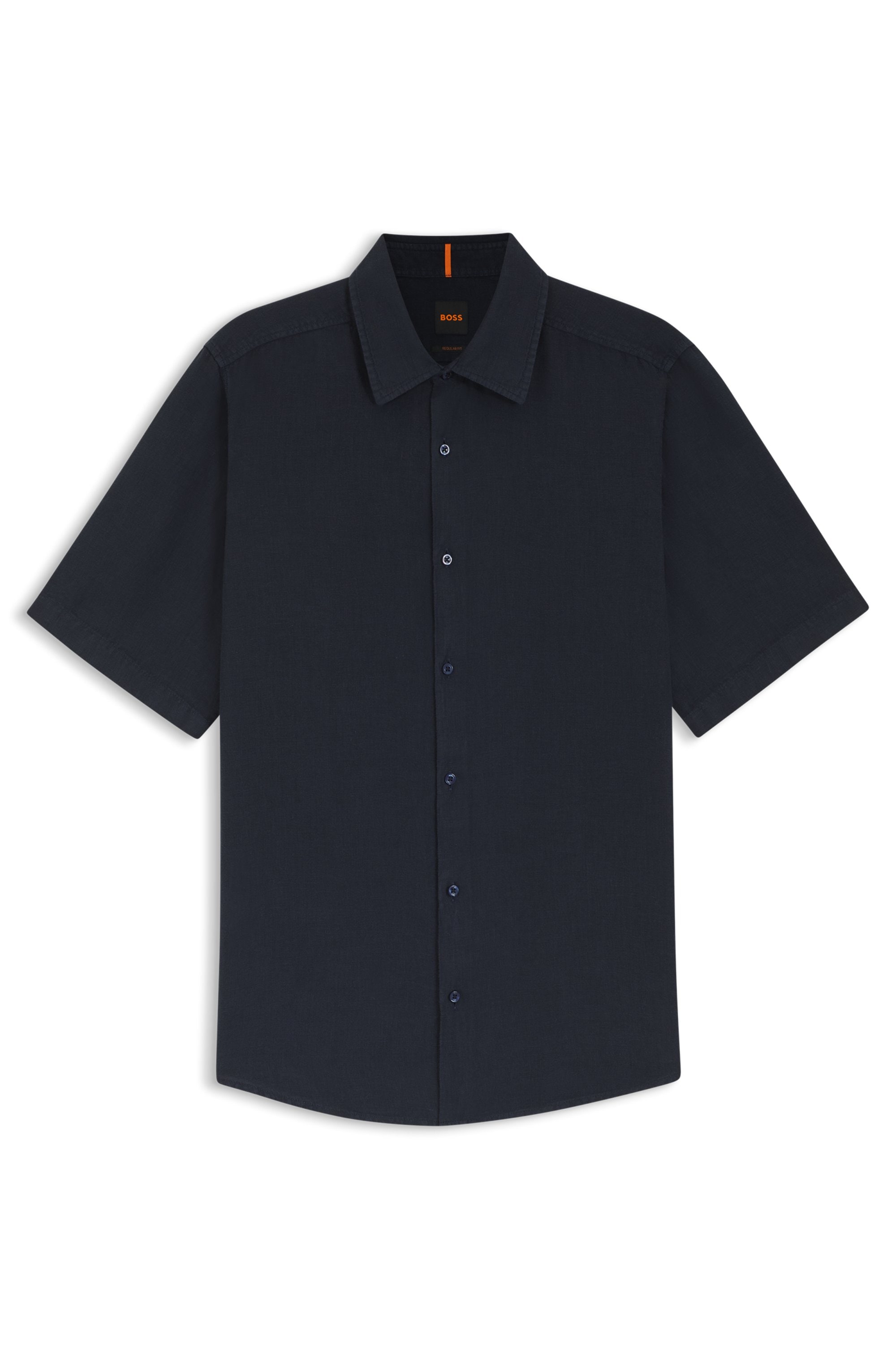 BOSS ORANGE Kurzarmhemd »Rash Premium Herrenmode« aus reinem Leinen, regular fit