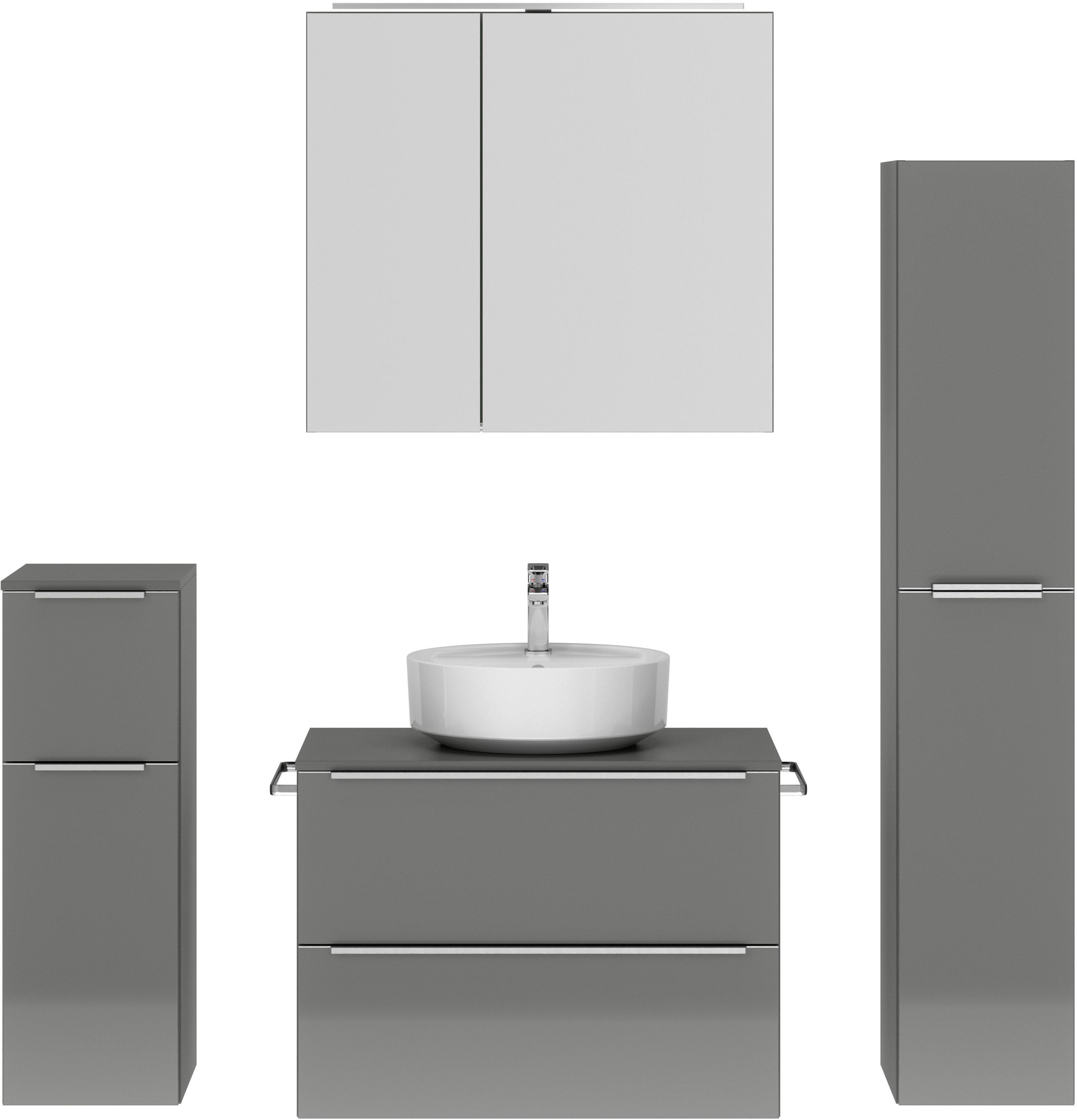 nobilia® Badmöbel-Set »Alvene« vormontiert, mit Soft-Close, 4 Stk. tlg. günstig online kaufen