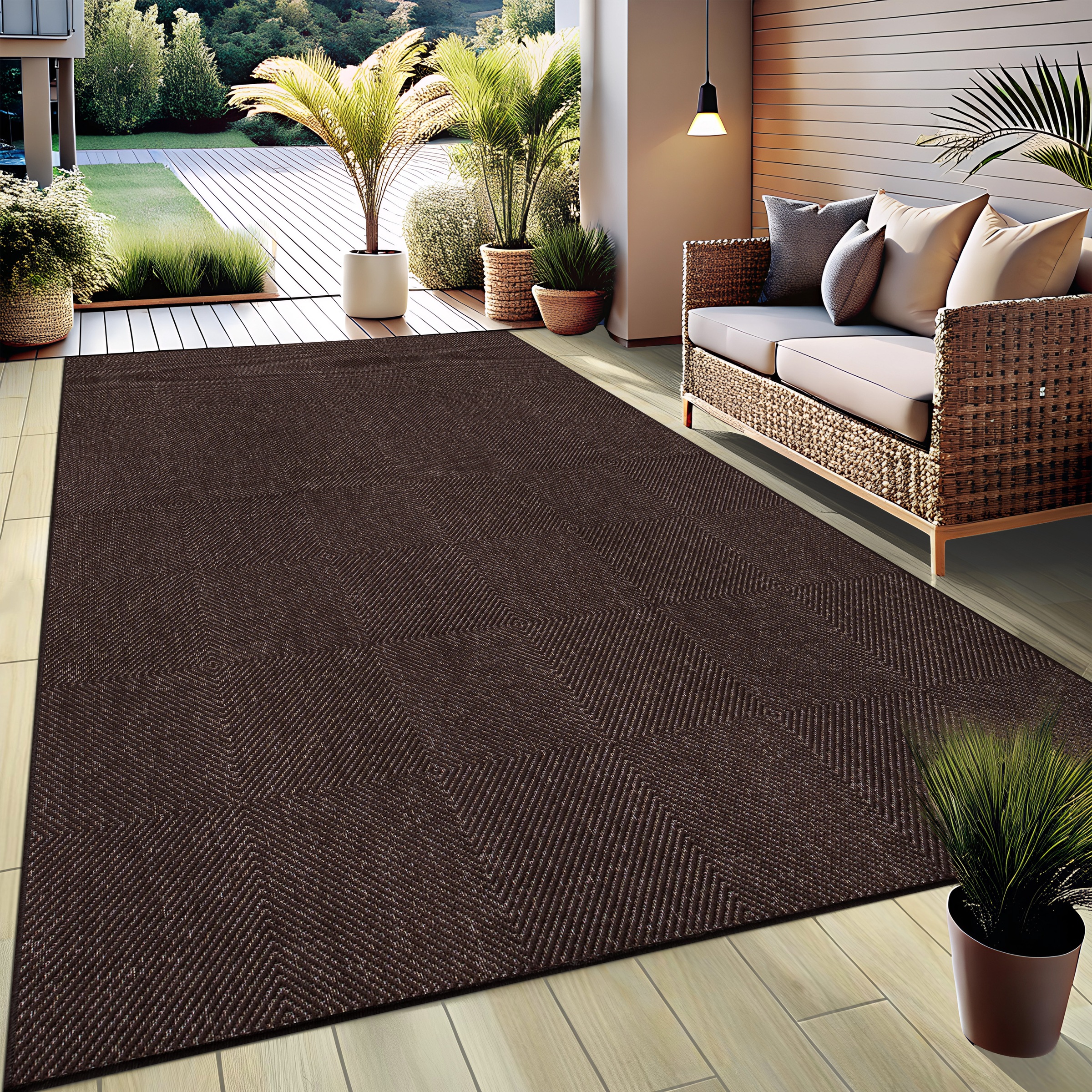 my home Teppich »Anna, auch als Läufer erhältlich«, rechteckig, 3 mm Höhe, In- und Outdoor geeignet, Sisal-Optik, Wetterfest & UV-beständig