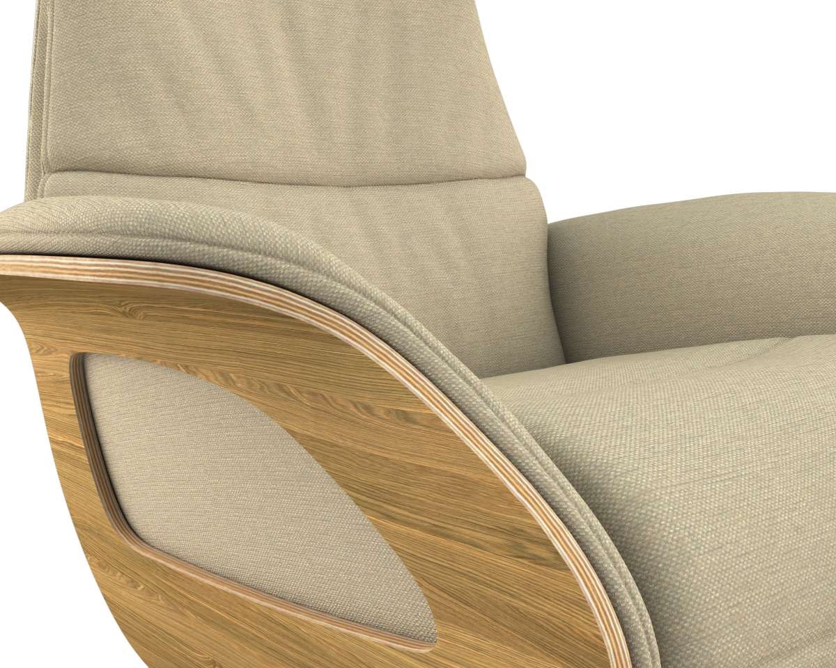 FLEXLUX Relaxsessel »Clement elektrischer Funktionsessel«, Größe M, Rücken & Fußteil elektrisch, Akku, Arml. Eiche, Fuß schwarz