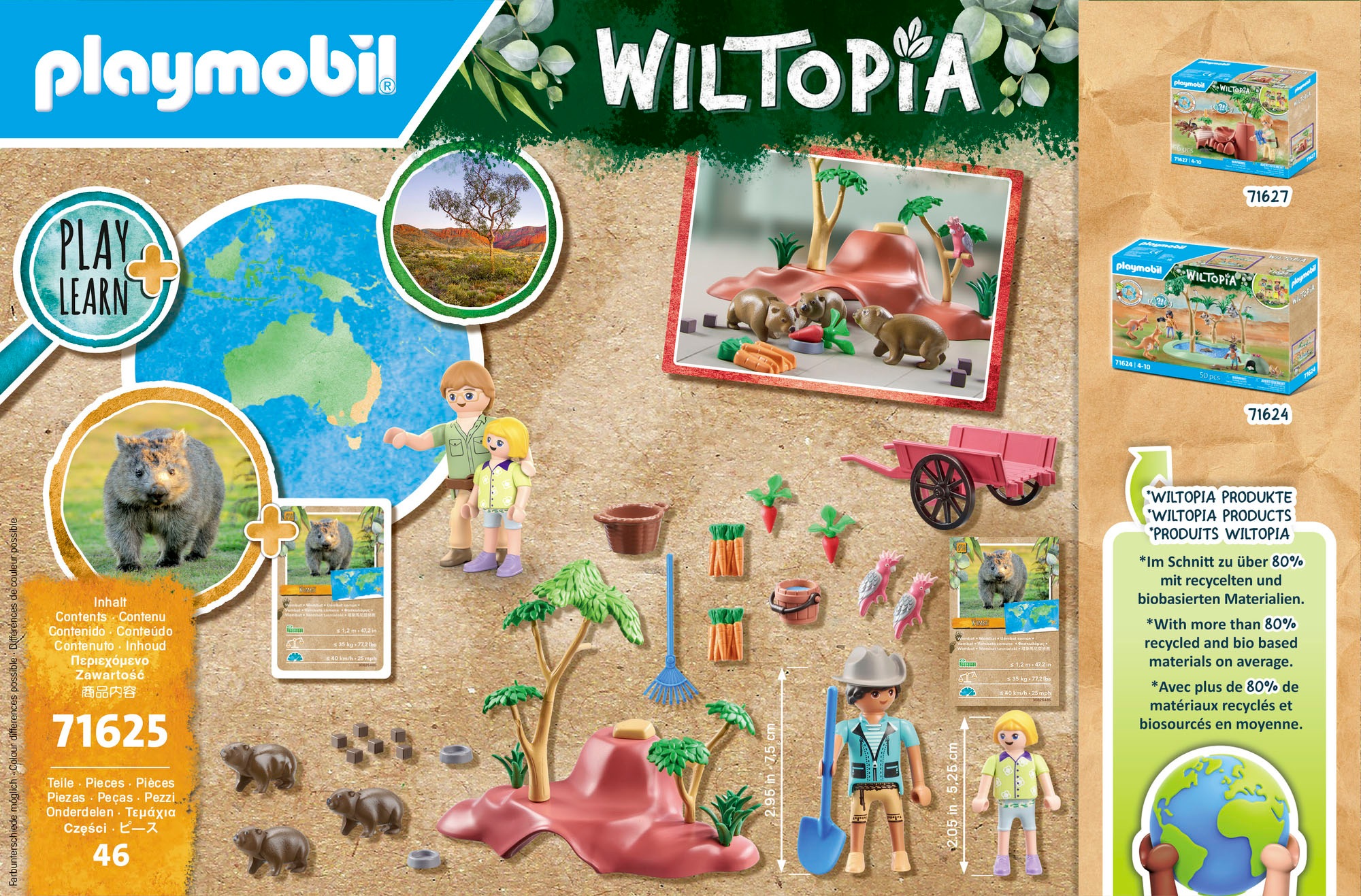 Playmobil® Konstruktions-Spielset »Wombat Unterschlupf (71625), Wiltopia«, (47 St.), Made in Germany