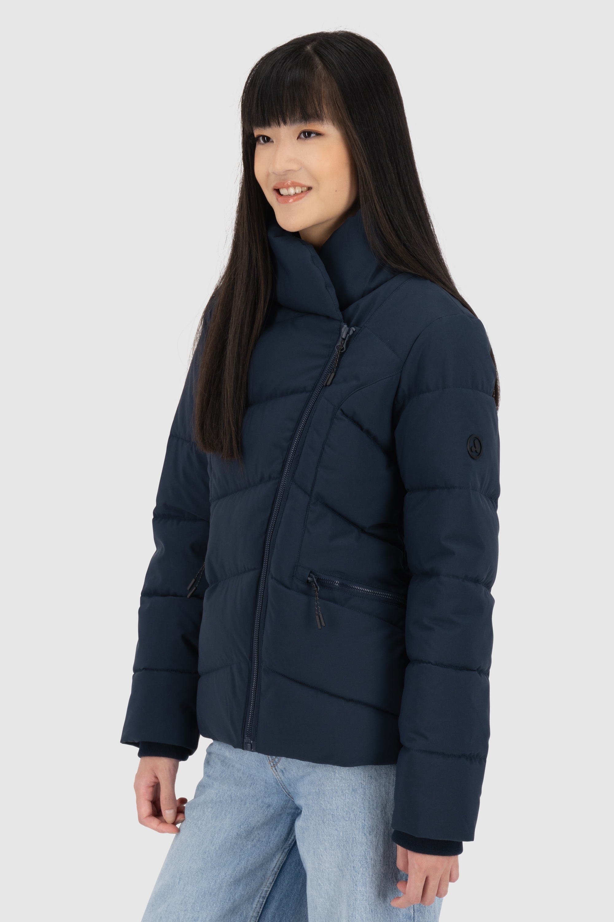Alife & Kickin Winterjacke »Damen NellAK A«, ohne Kapuze, Figurbetont mit schrägem Reißverschluss und hohem gefütterten Kragen