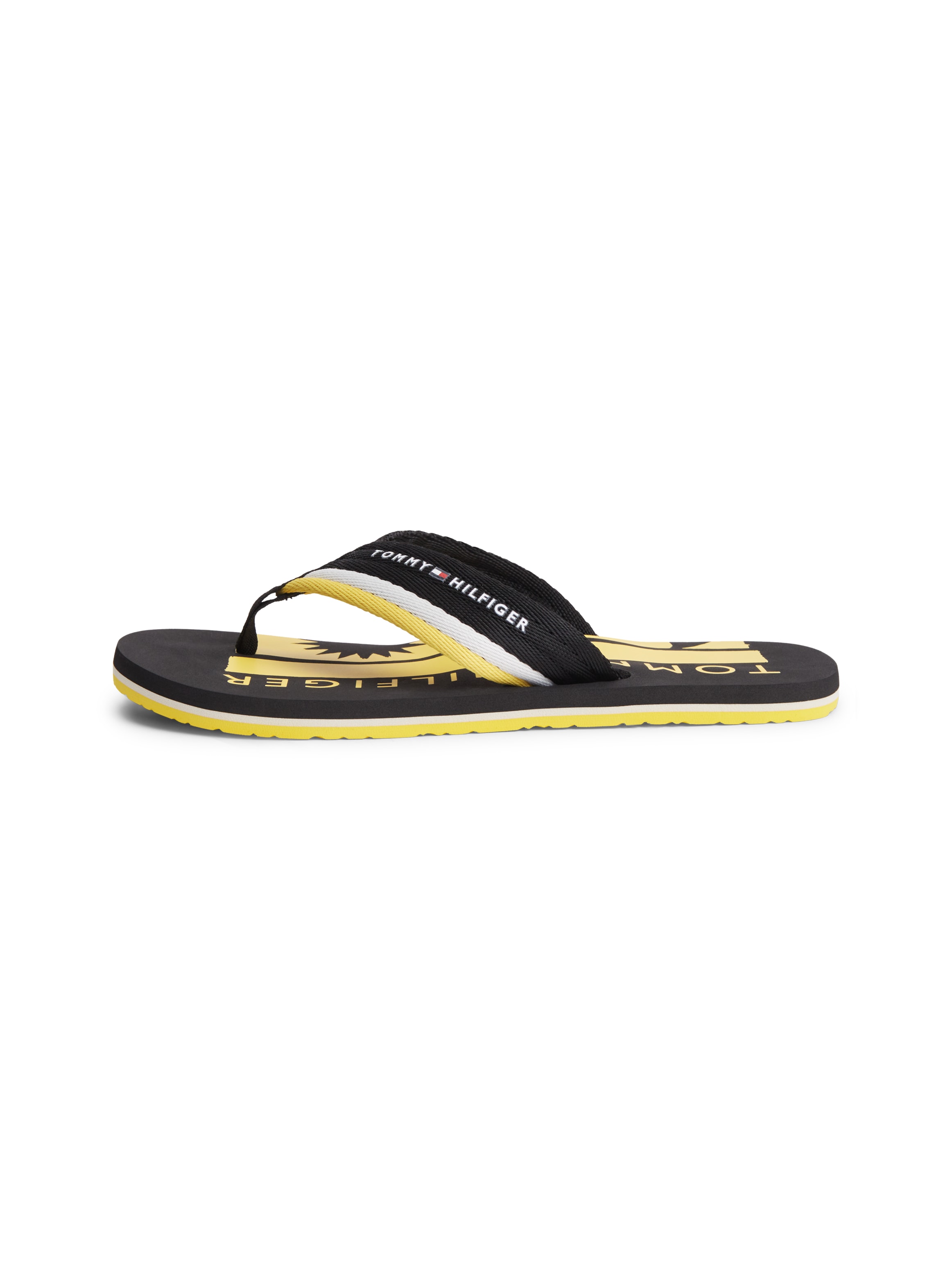 Tommy Hilfiger Zehentrenner »PATCH HILFIGER BEACH SANDAL«  Sommerschuh, Strandschuh mit gestreifter Bandage