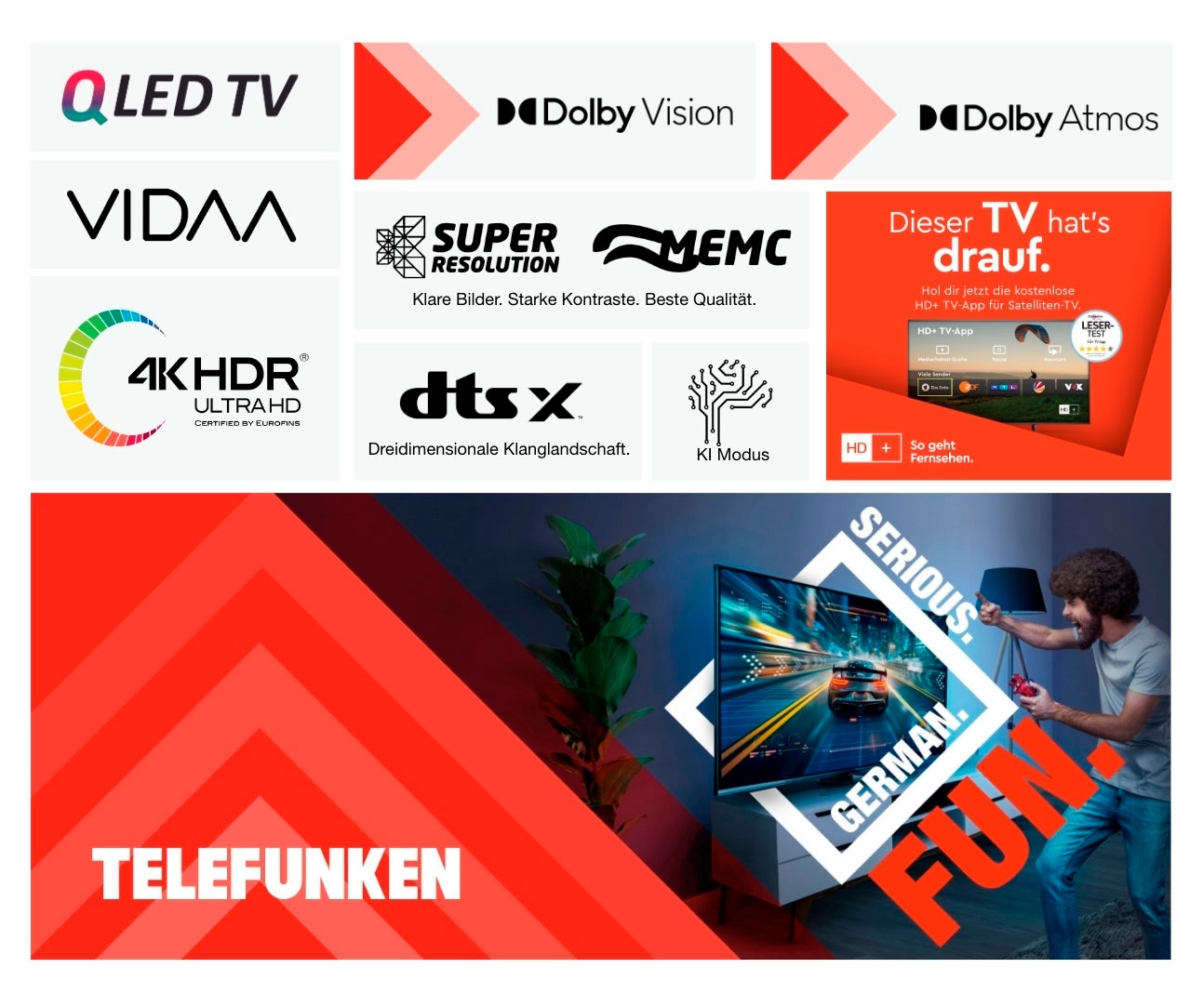 Telefunken QLED-Fernseher »D55Q750M8CW«, 4K Ultra HD, Smart-TV