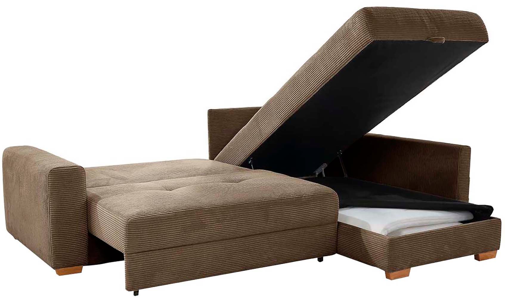 Jockenhöfer Gruppe Ecksofa »Sunset, Dauerschlafsofa mit«, Tonnentaschen-Federkern, 5cm Kaltschaumtopper, flexible montierbar